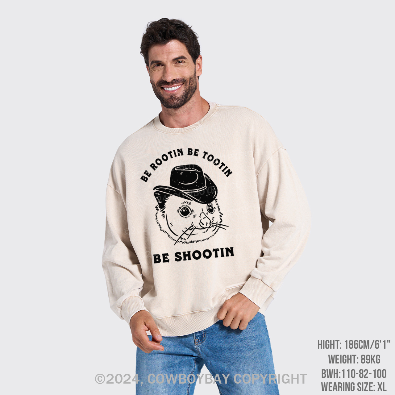 Be Rootin Be Tootin Be Shootin Washed Sweatshirts