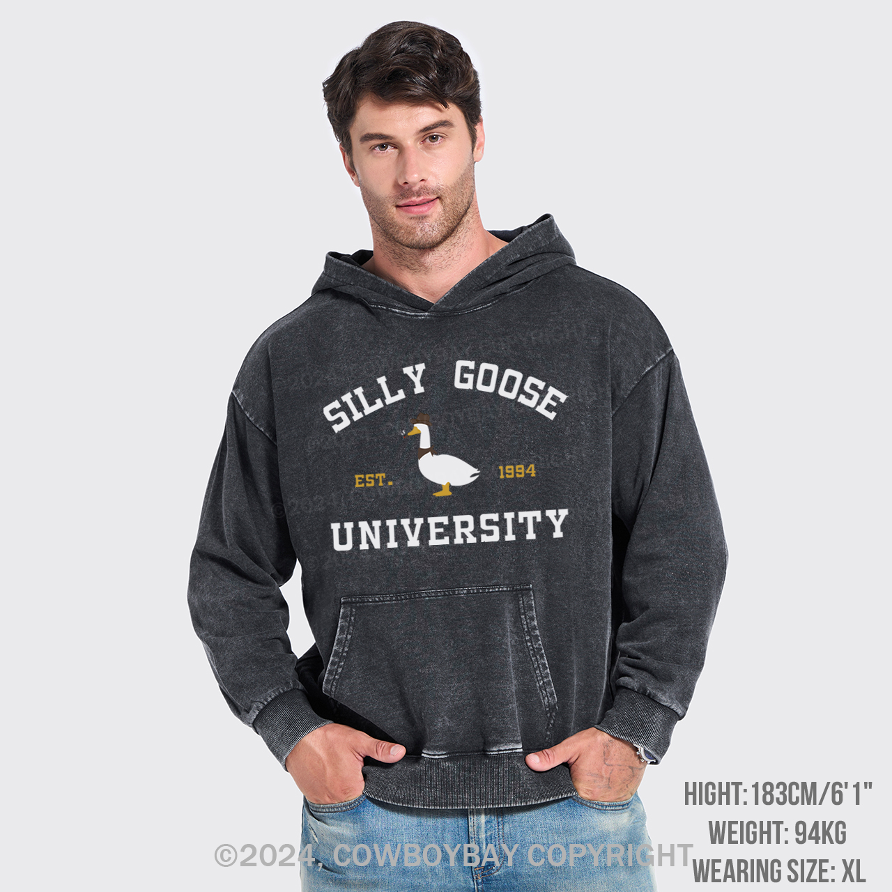 Silly Goose University Garment-Dye Hoodies