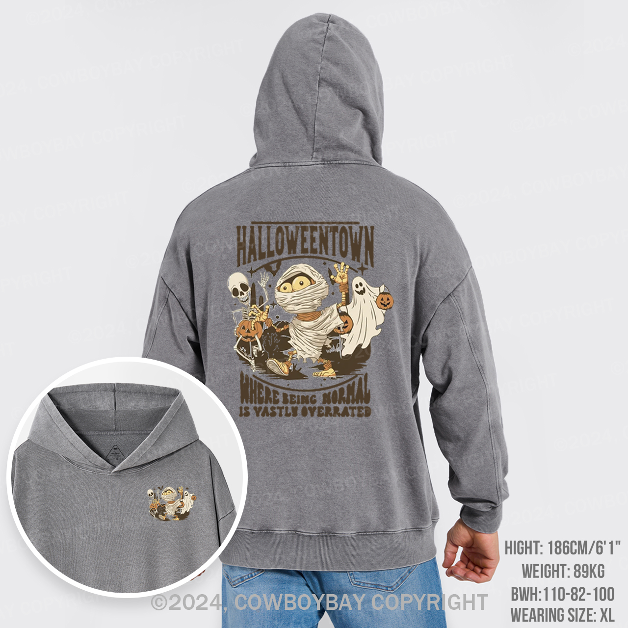 Retro Halloweentown 1998 Garment-Dye Hoodies