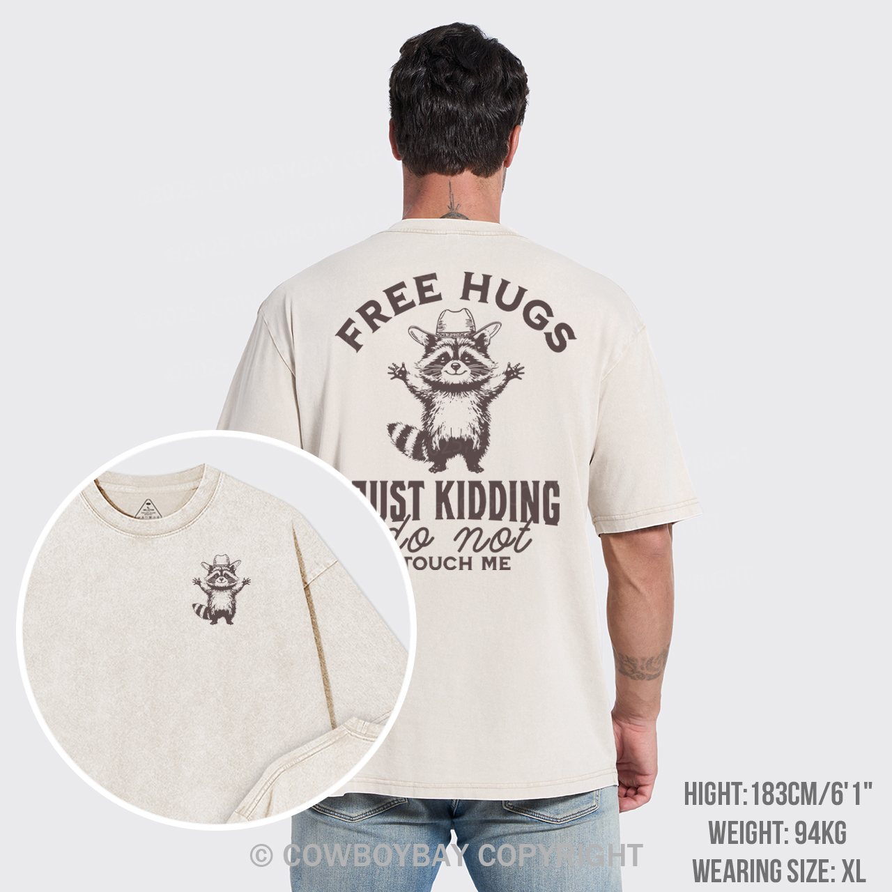 Free Hugs Just Kidding Don't Touch Me Garment-dye Tees
