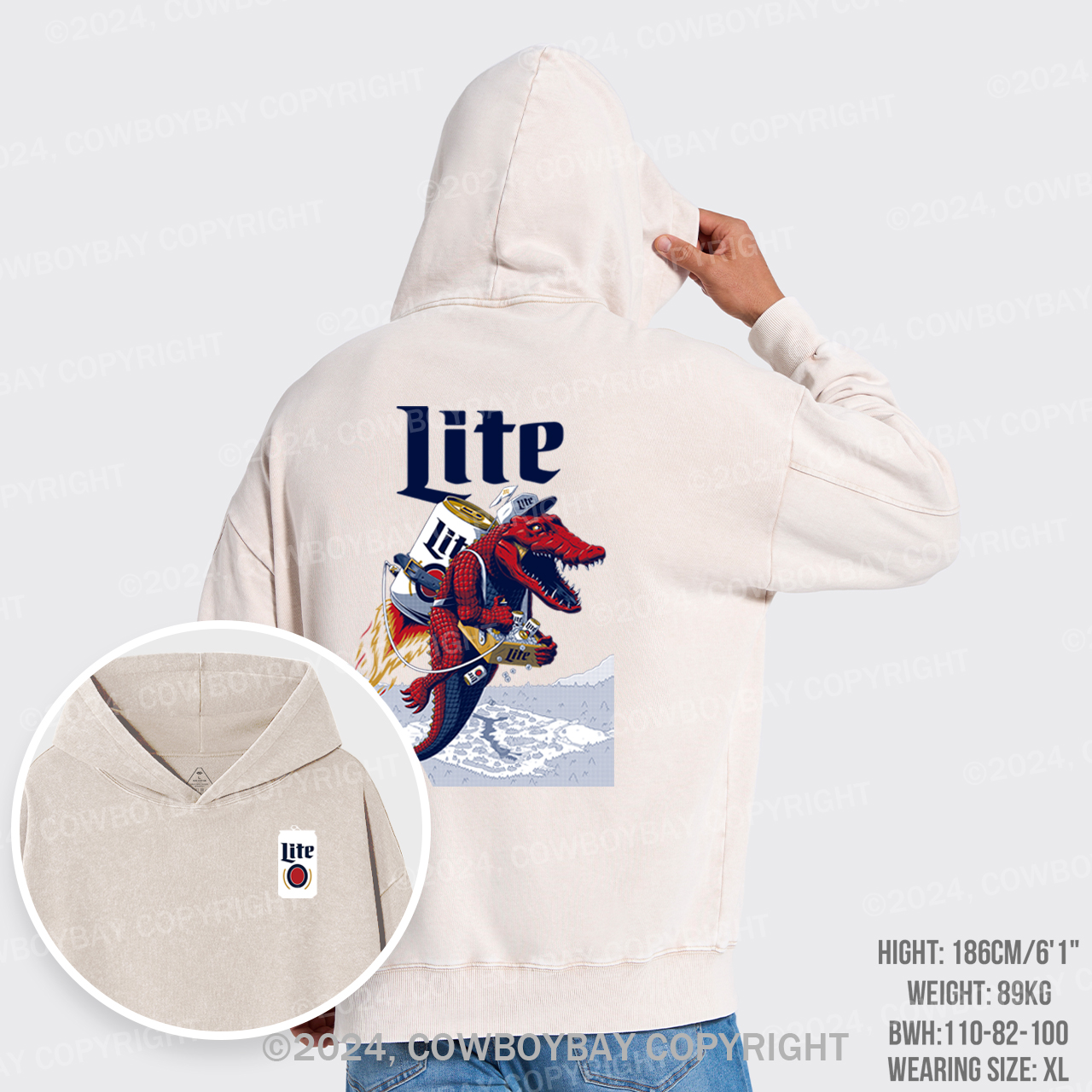 Western Crocodile Garment-Dye Hoodies