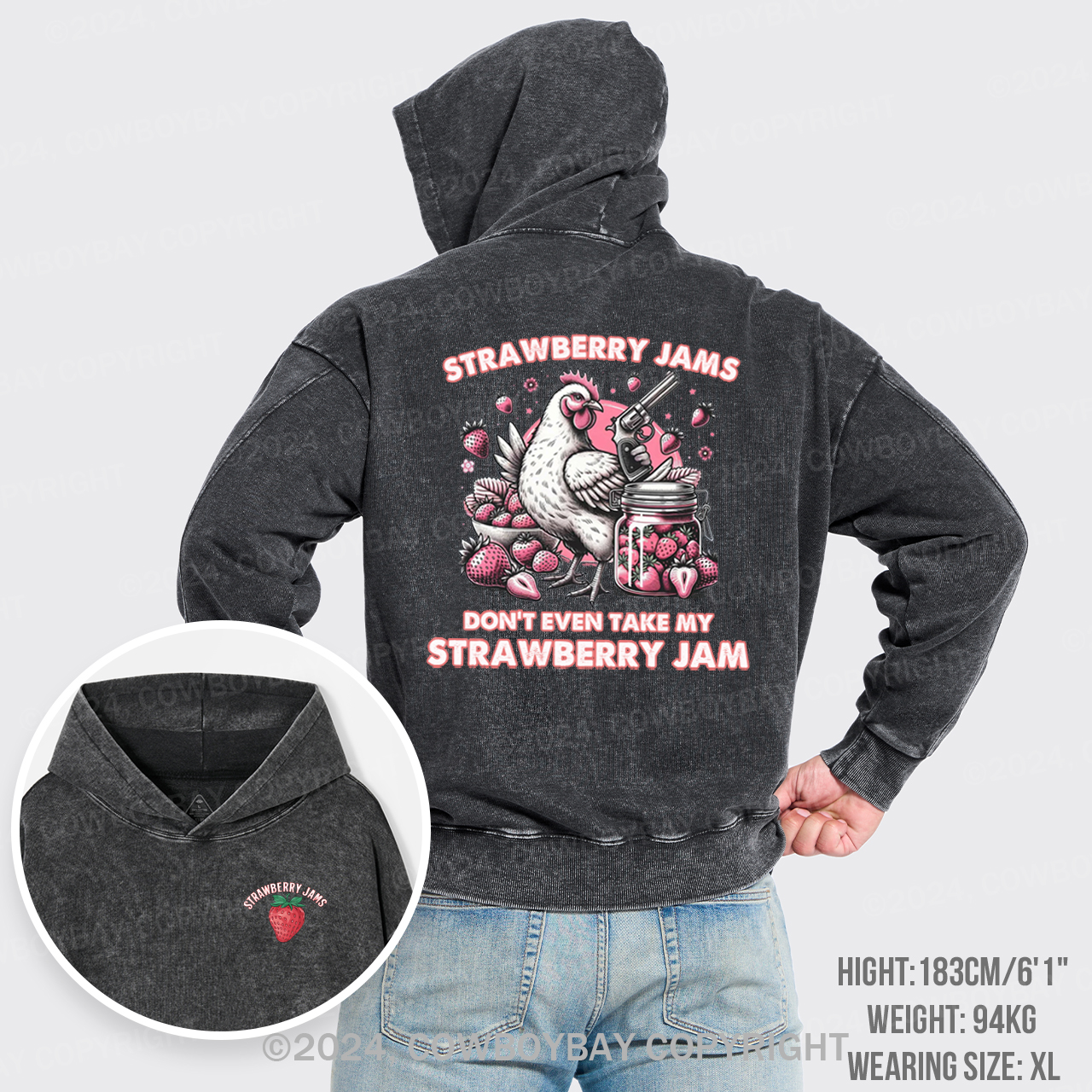 Don't Even Take My Strawberry Jam Garment-Dye Hoodies