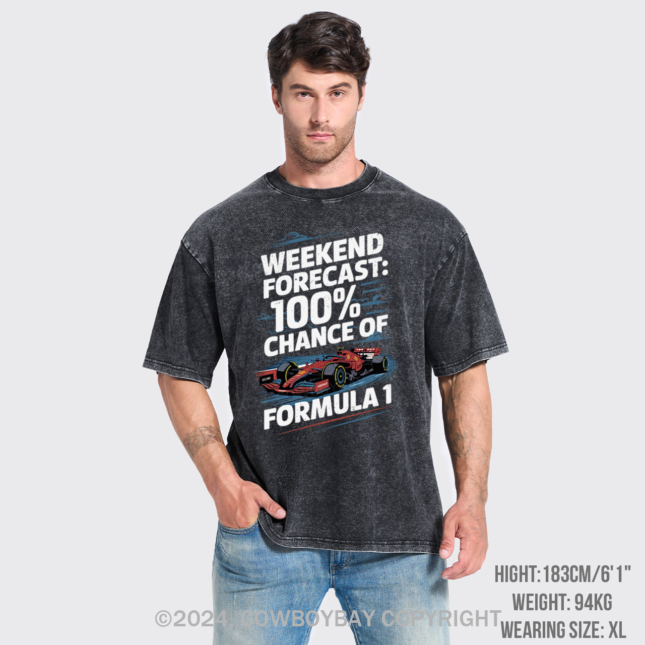 100% Chance Of Formula 1 Garment-dye Tees