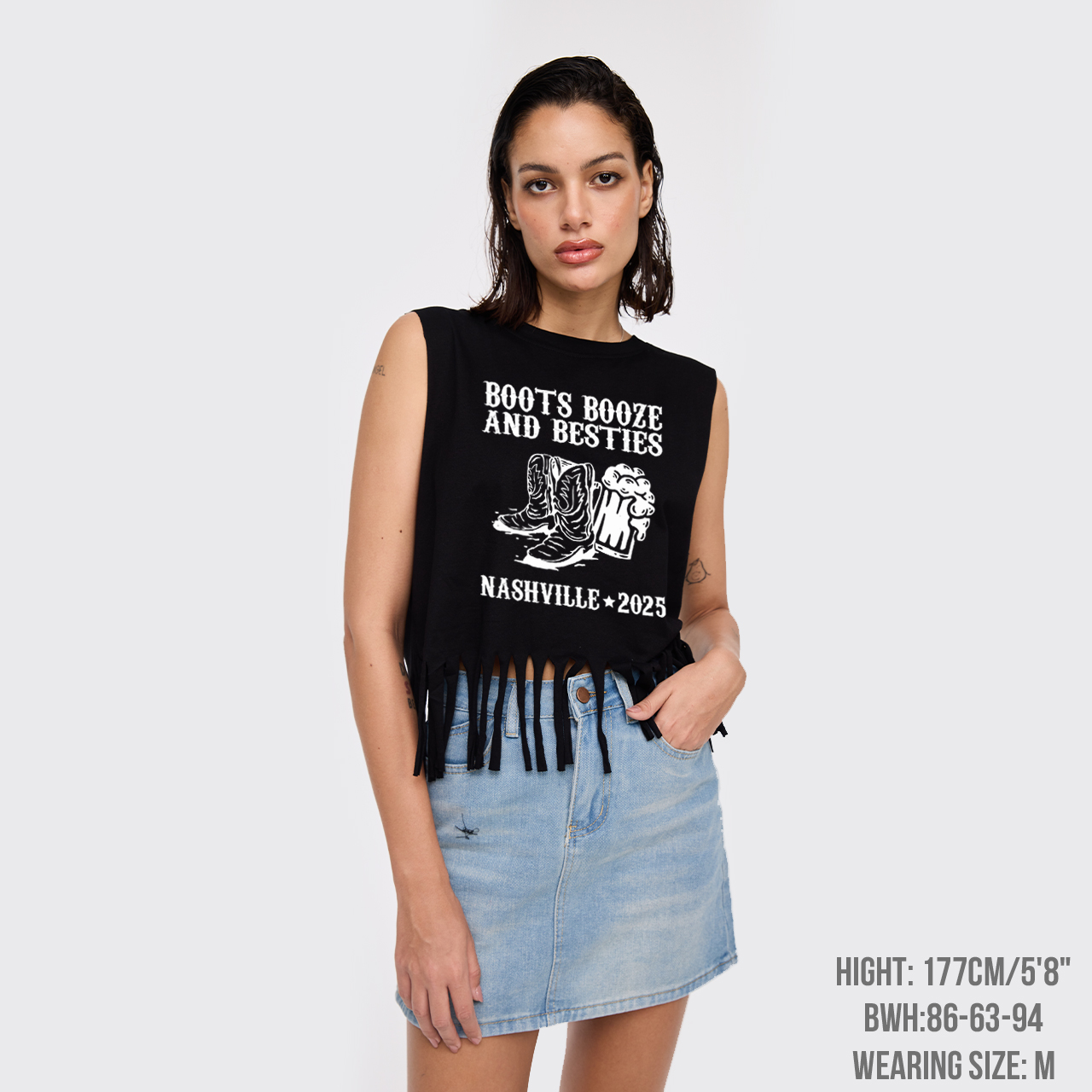 Boots Booze And Besties Nashville 2025 Fringe Tank