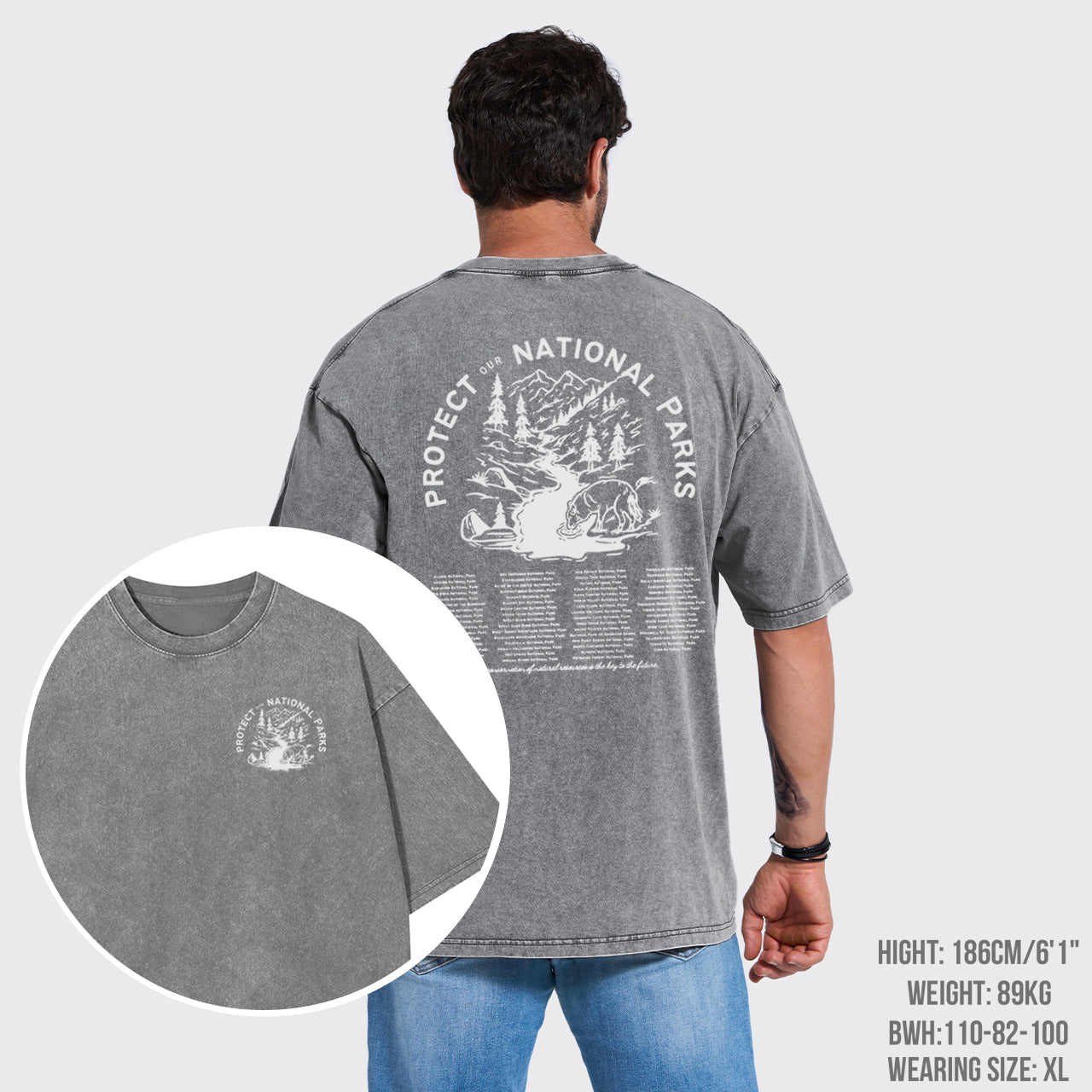 Nature Lover Mountain Hiking Garment-dye Tees