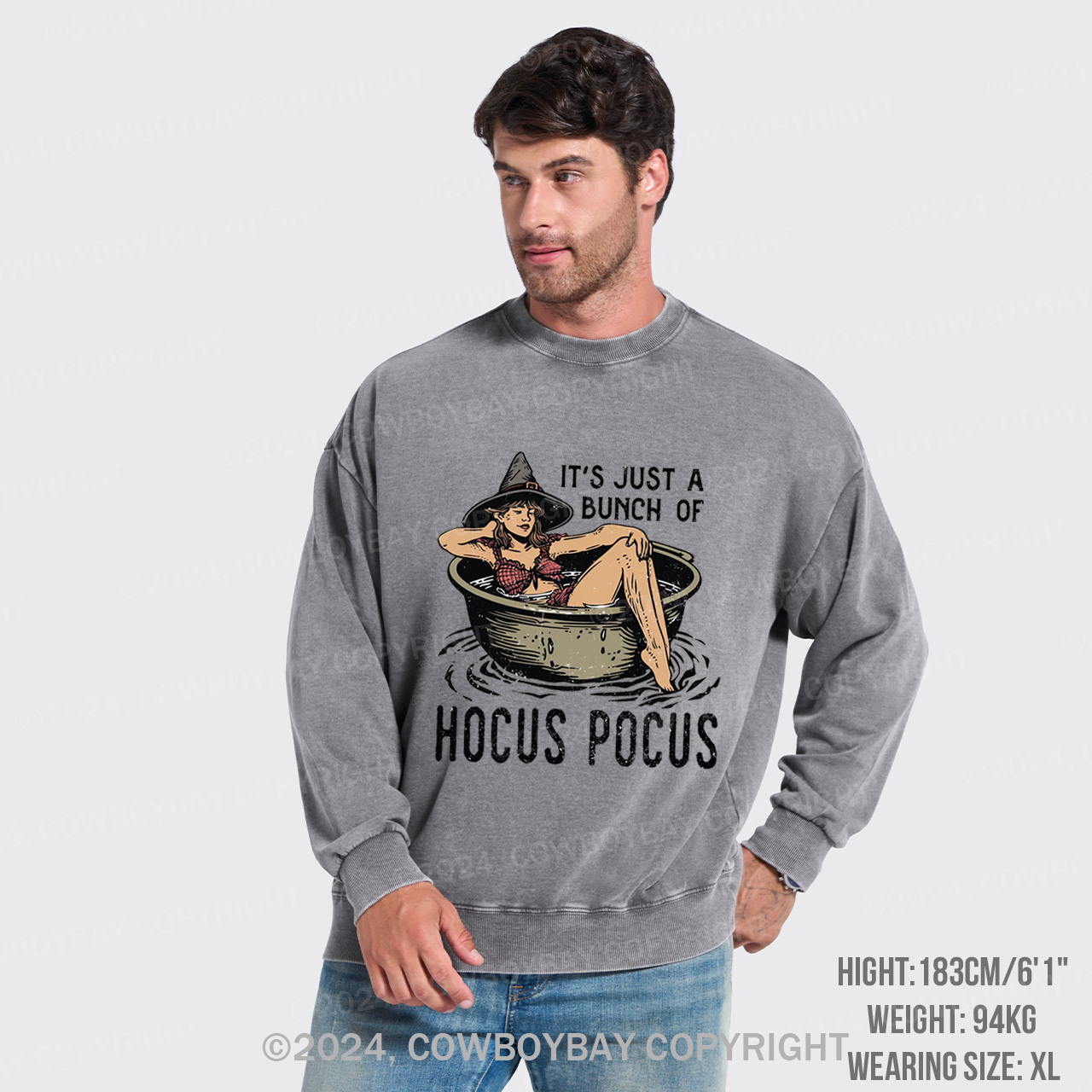 It's Just A Bunch Of Hocus Pocus Washed Sweatshirts