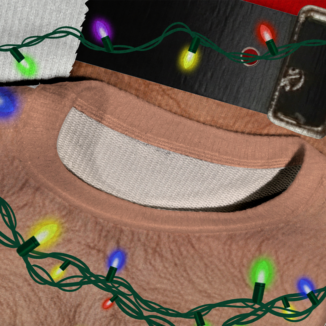 Funny Hairy Chest Santa Ugly Knit Sweatshirt