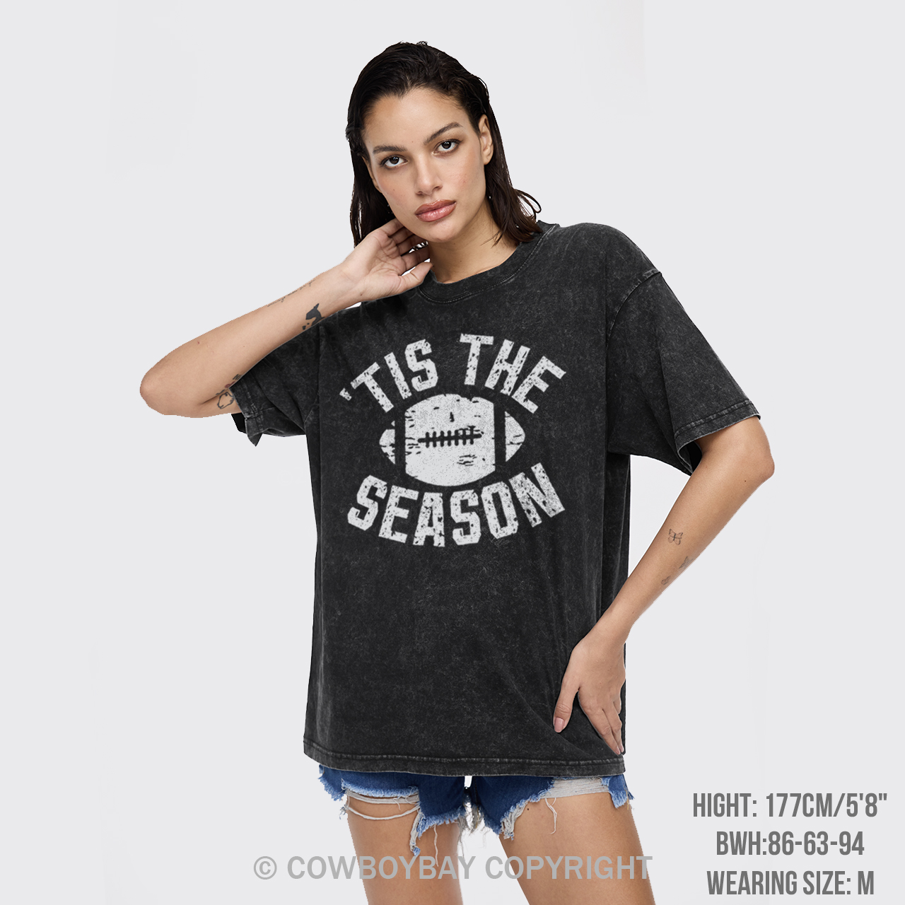 Tis The Season Football Garment-dye Tees
