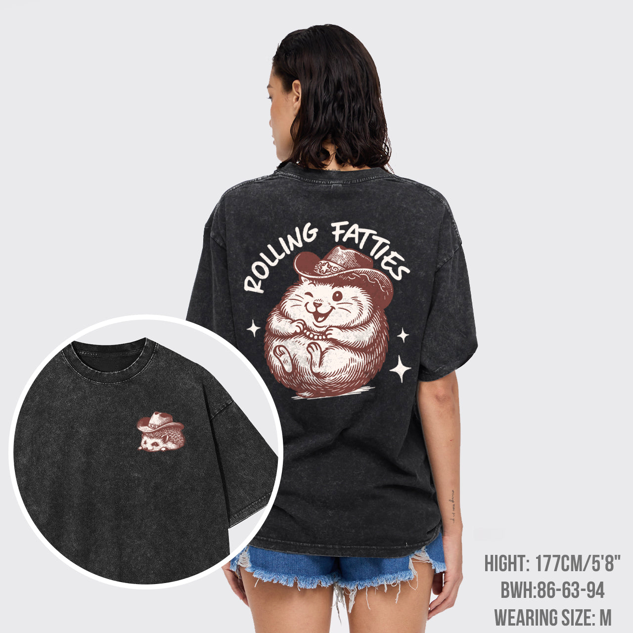 Sassy Humorous-Rolling Fatties Garment-dye Tees