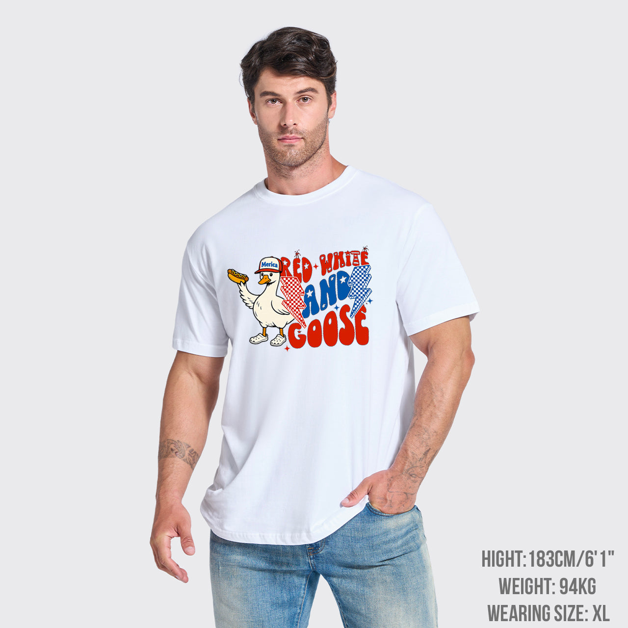 Patriotic Goose-Red White And Goose T-Shirts
