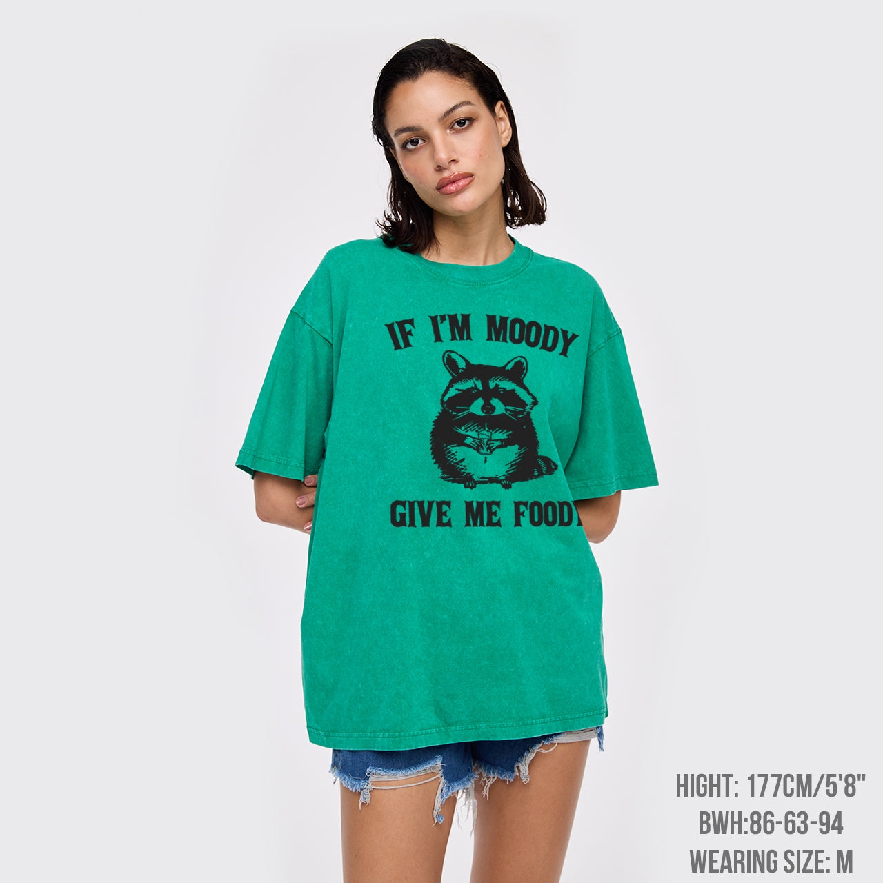 Funny Raccoon-If I'm Moody Give Me Foody Garment-dye Tees