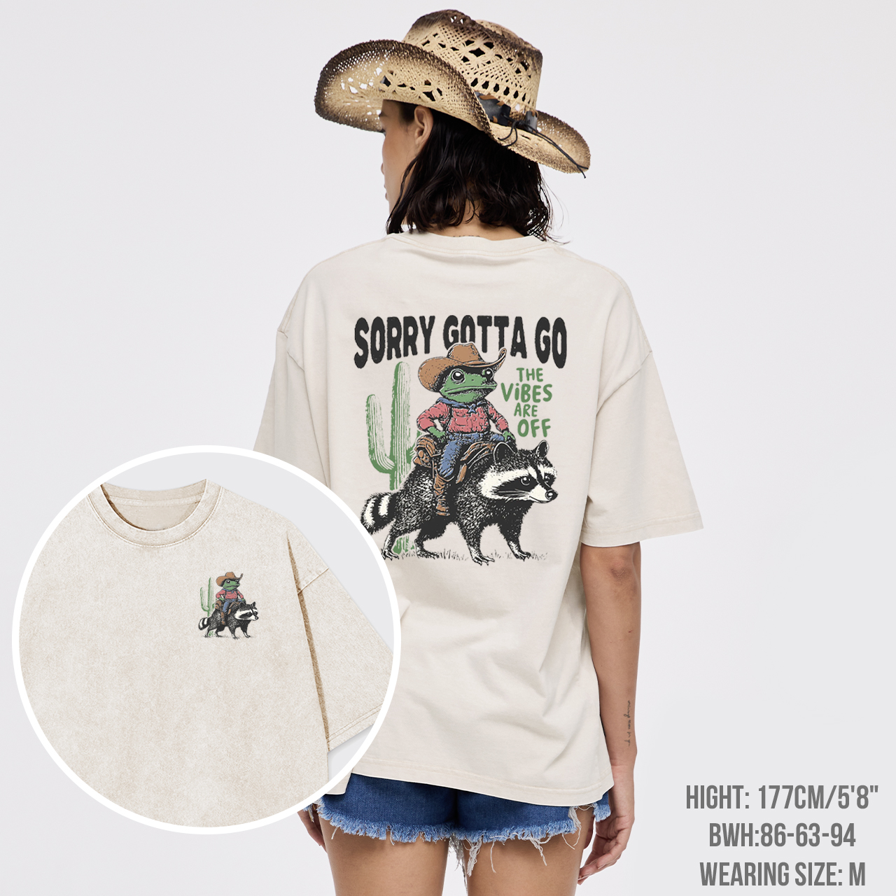 Sorry Gotta Go Funny Raccoon Garment-dye Tees