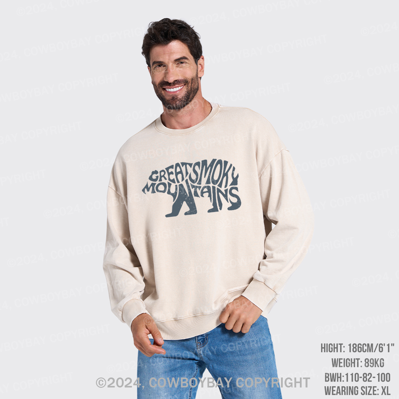 Great Smoky Mountains In A Bear Washed Sweatshirts