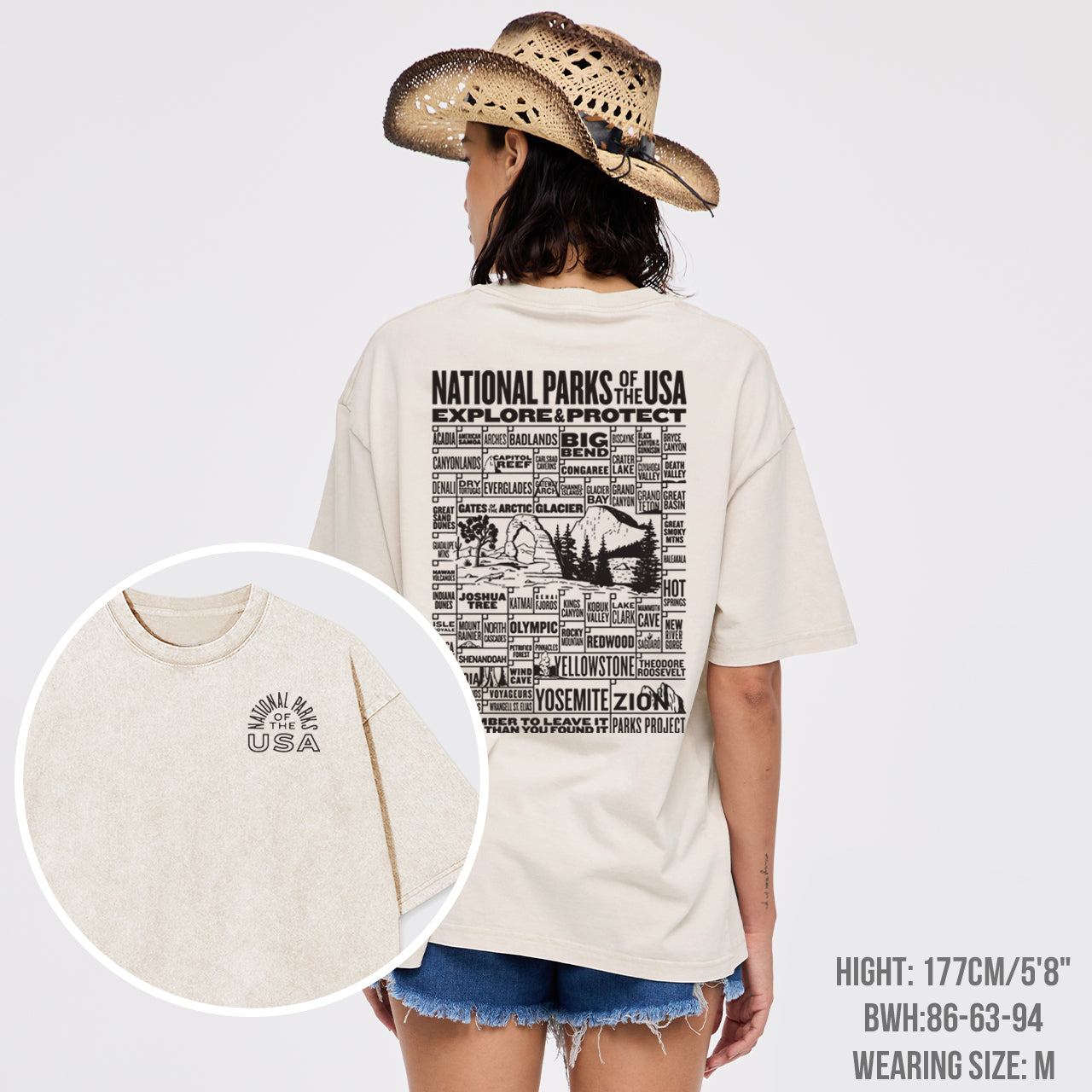 National Parks Of The USA Checklist Garment-dye Tees