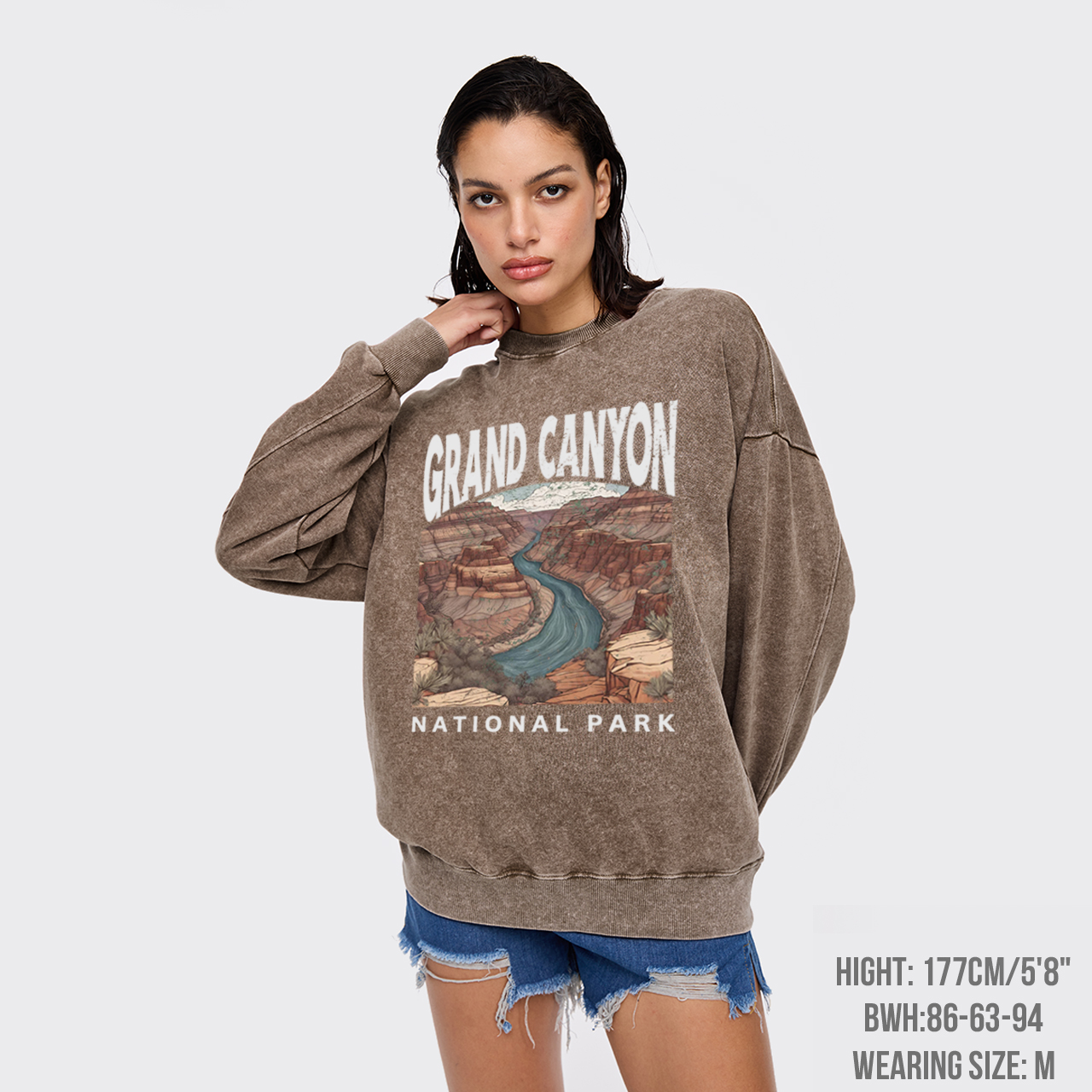 Retro Grand Canyon National Park Washed Sweatshirts
