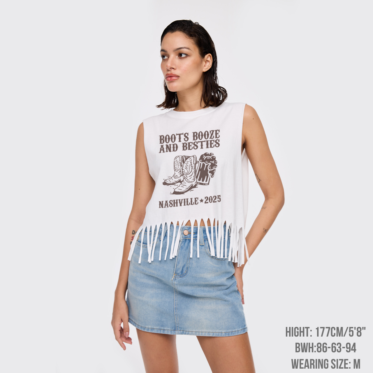 Boots Booze And Besties Nashville 2025 Fringe Tank