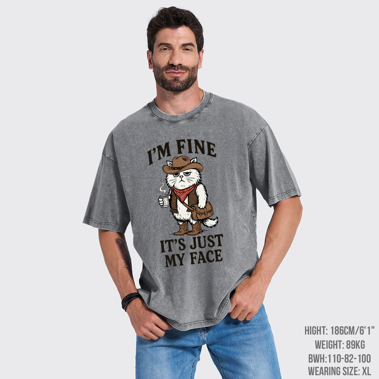 It's Fine I'm Fine It's Just My Face Garment-dye Tees