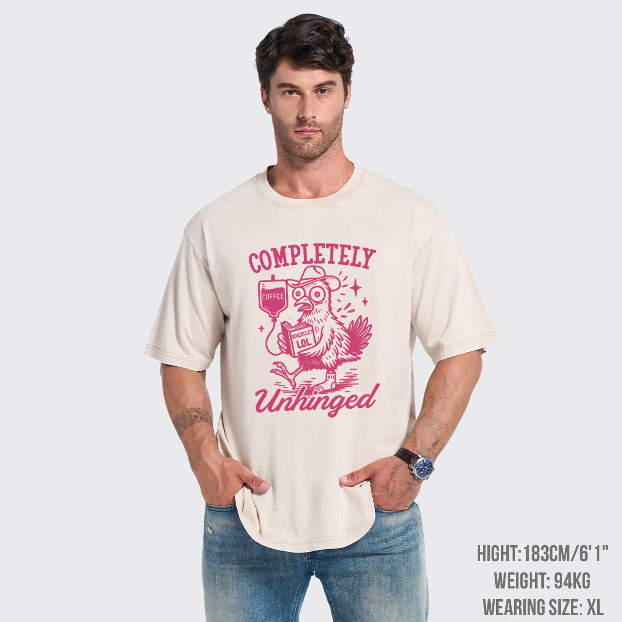 Funny Sarcastic Animal-Completely Unhinged Garment-dye Tees