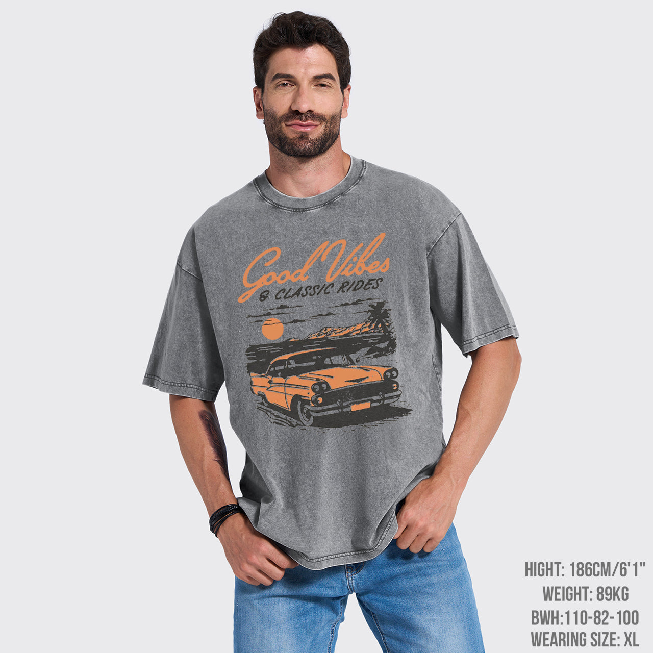 Retro Club-Car Hot Rod Summer Beach Vacation Garment-dye Tees