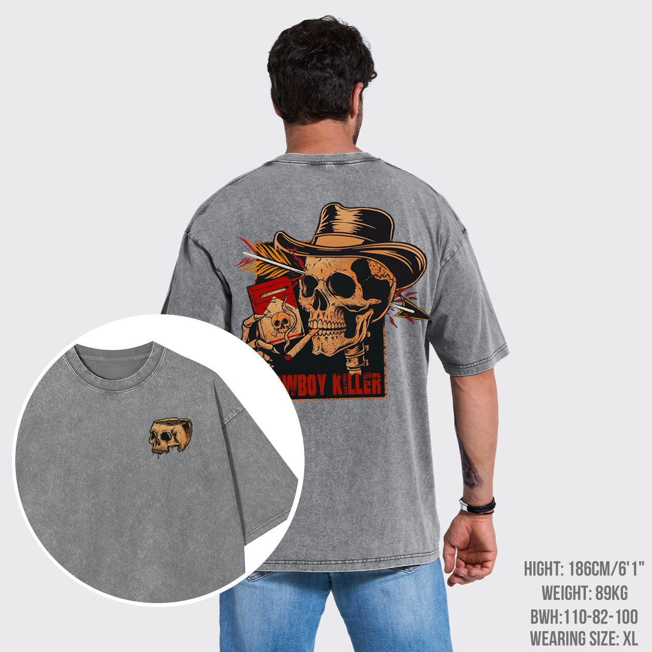 Skull Cowboy-Cowboy Killer Garment-dye Tees