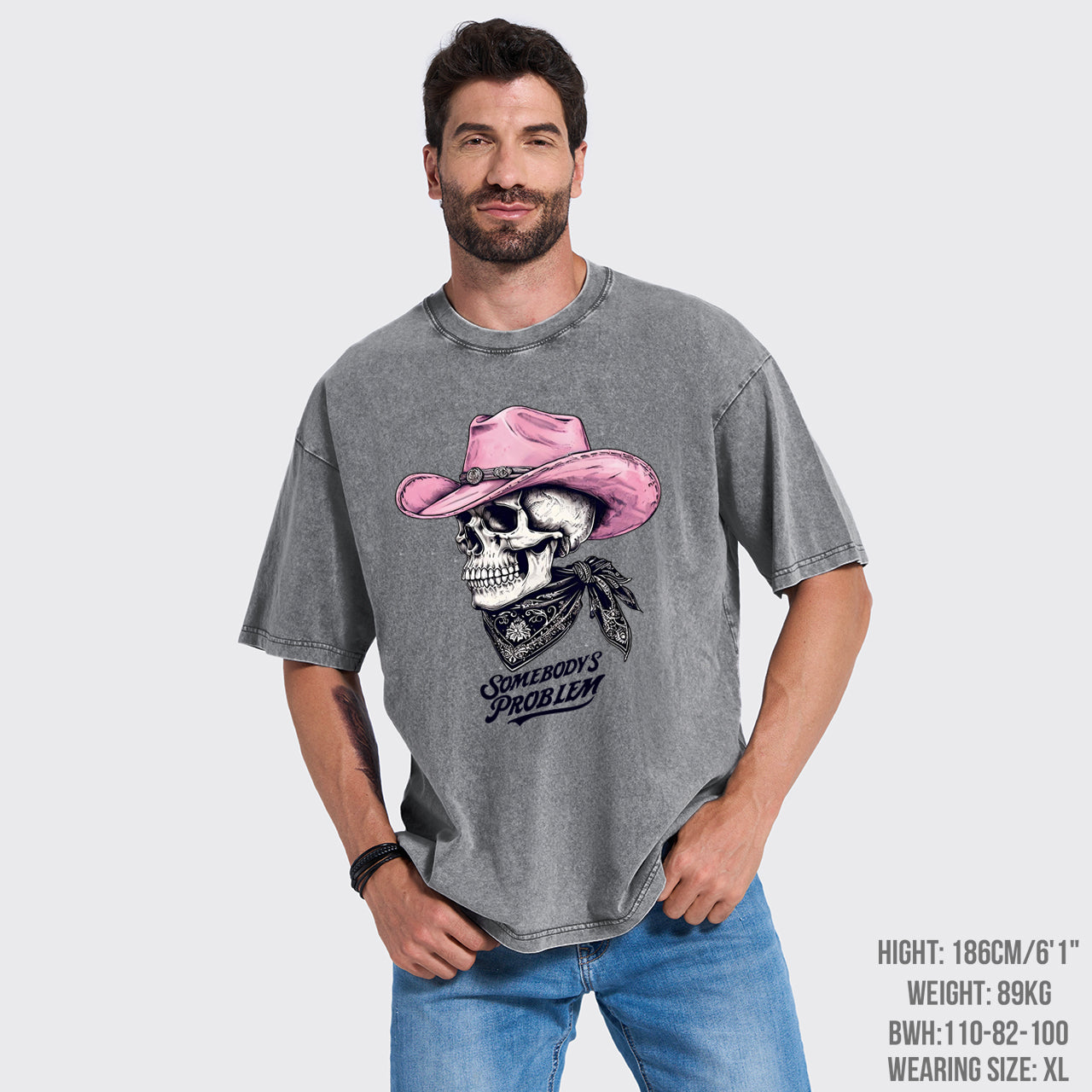 Cowgirl Skeleton Somebody's Problem Garment-dye Tees