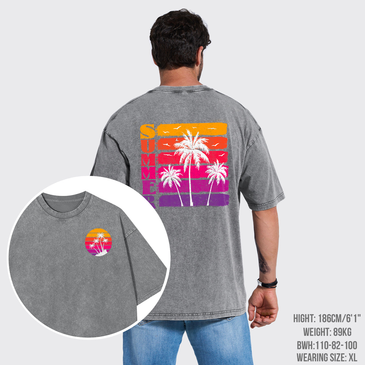Palm Trees And Sunset Garment-dye Tees