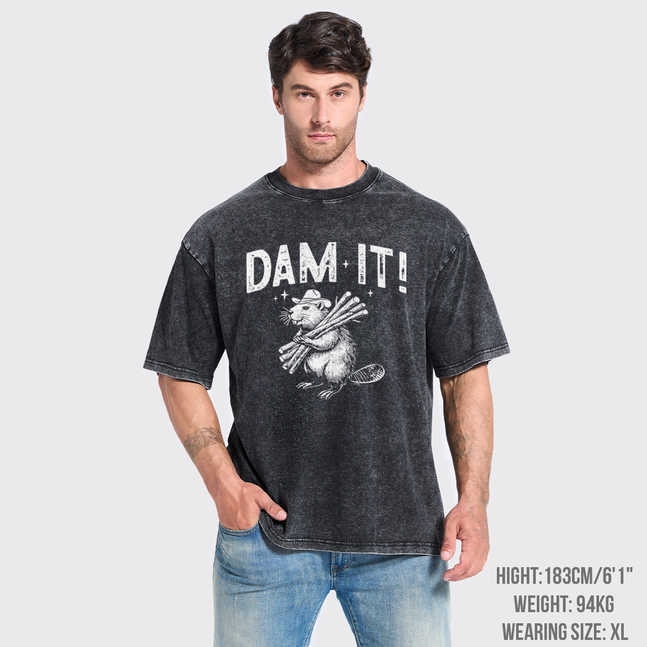 Funny Beaver,Dam It Garment-dye Tees
