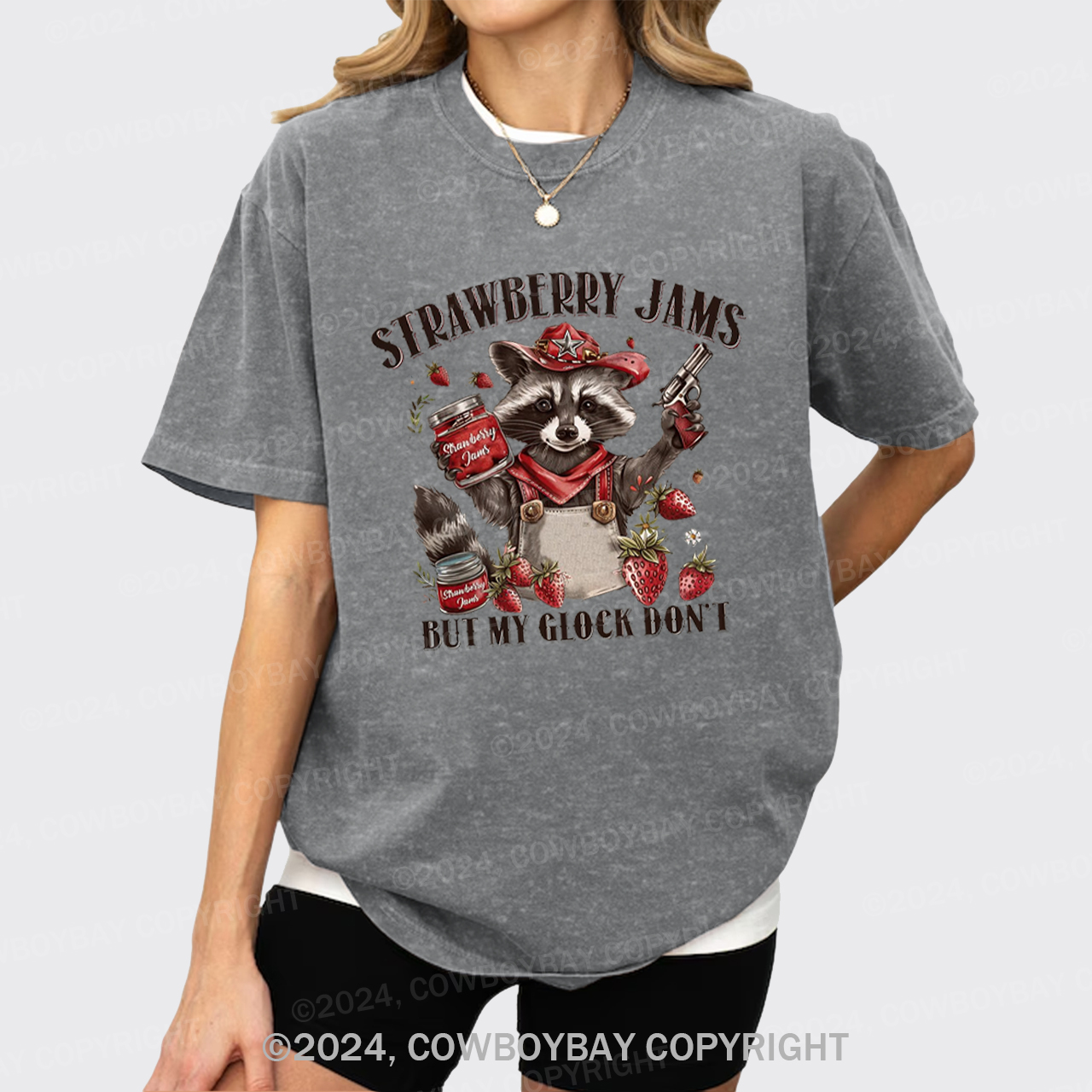 Vintage Strawberry Jams But My Glock Don't Garment-dye Tees