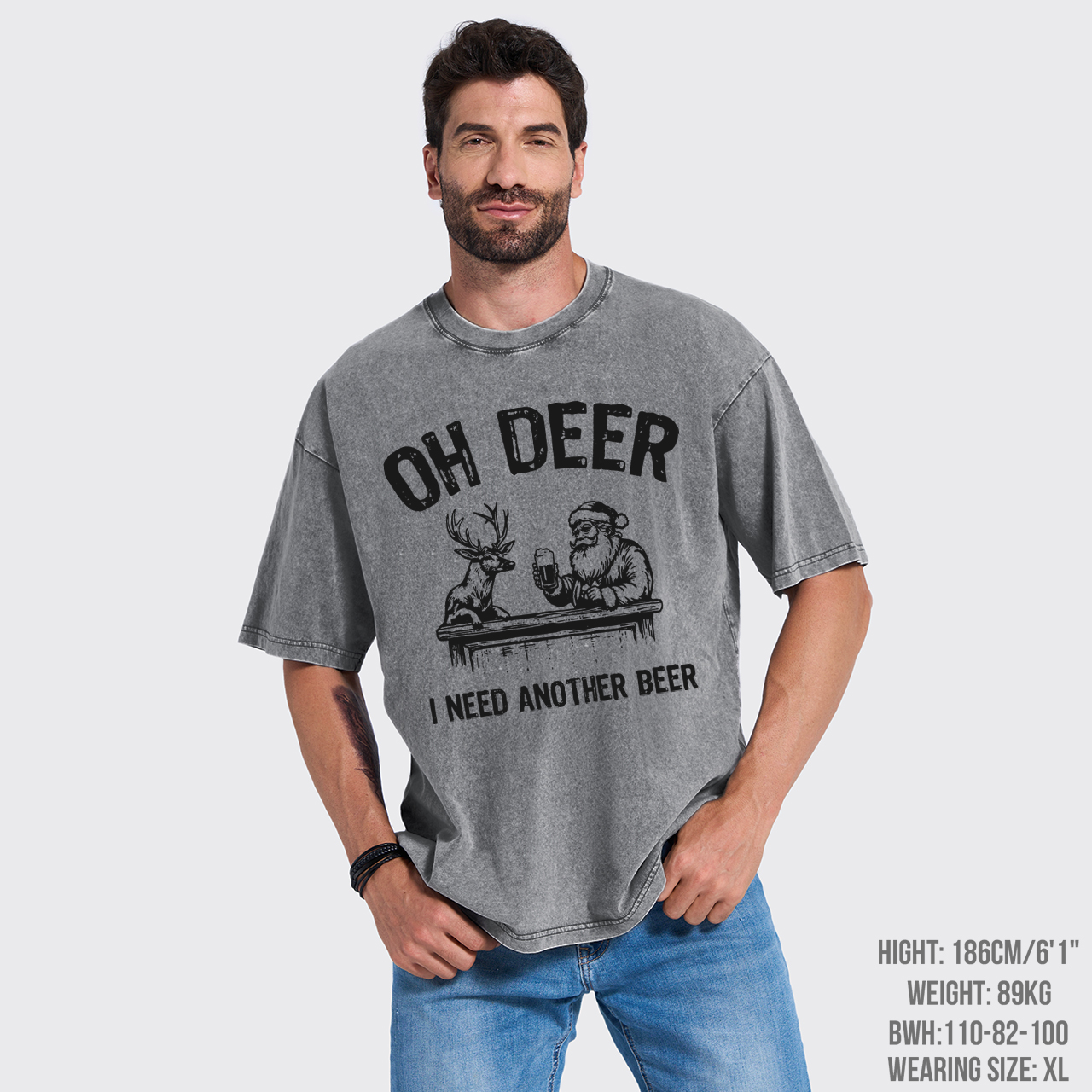 Oh Deer I Need Another Beer Garment-dye Tees