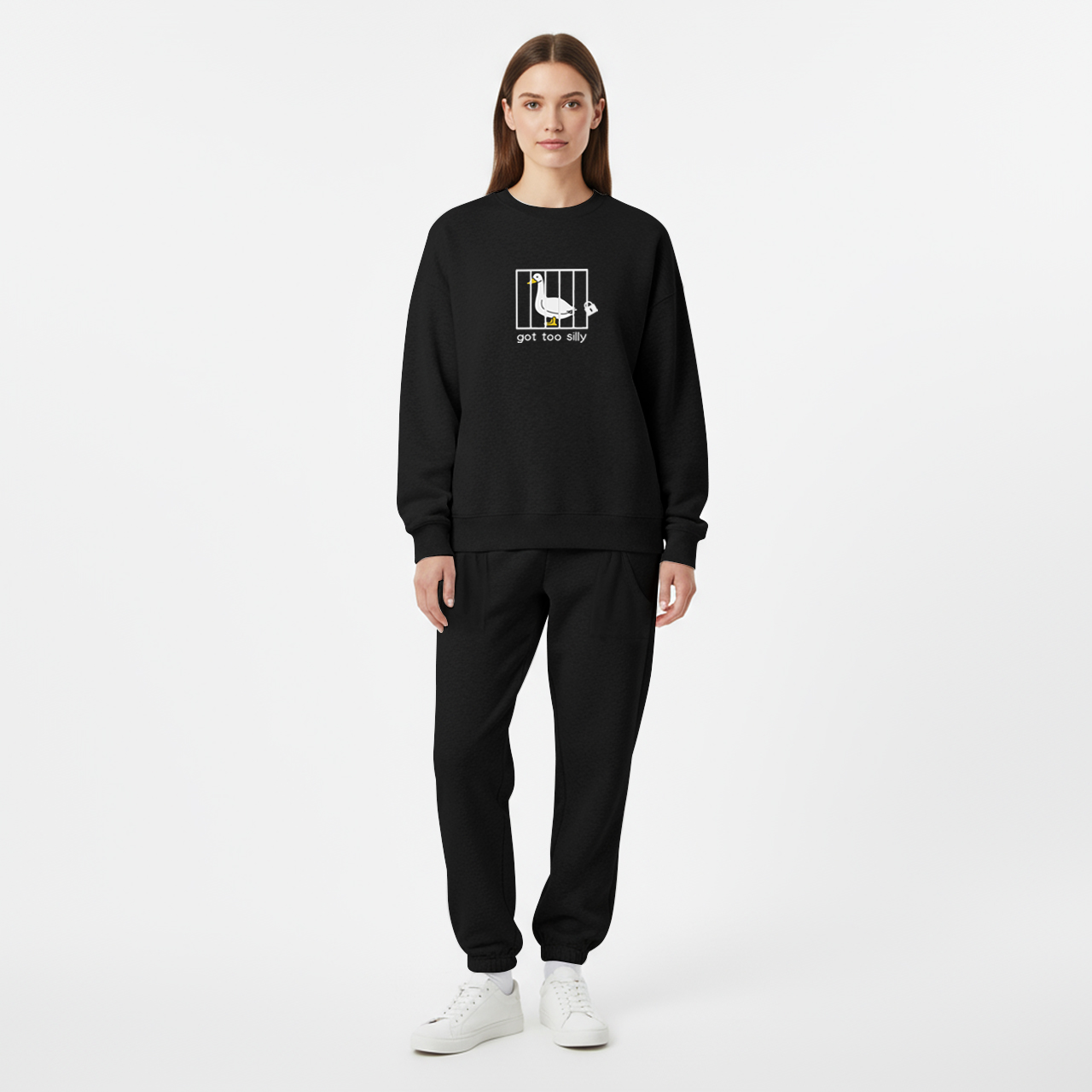 Got Too Silly Embroidered Fleece Sweatshirt Set