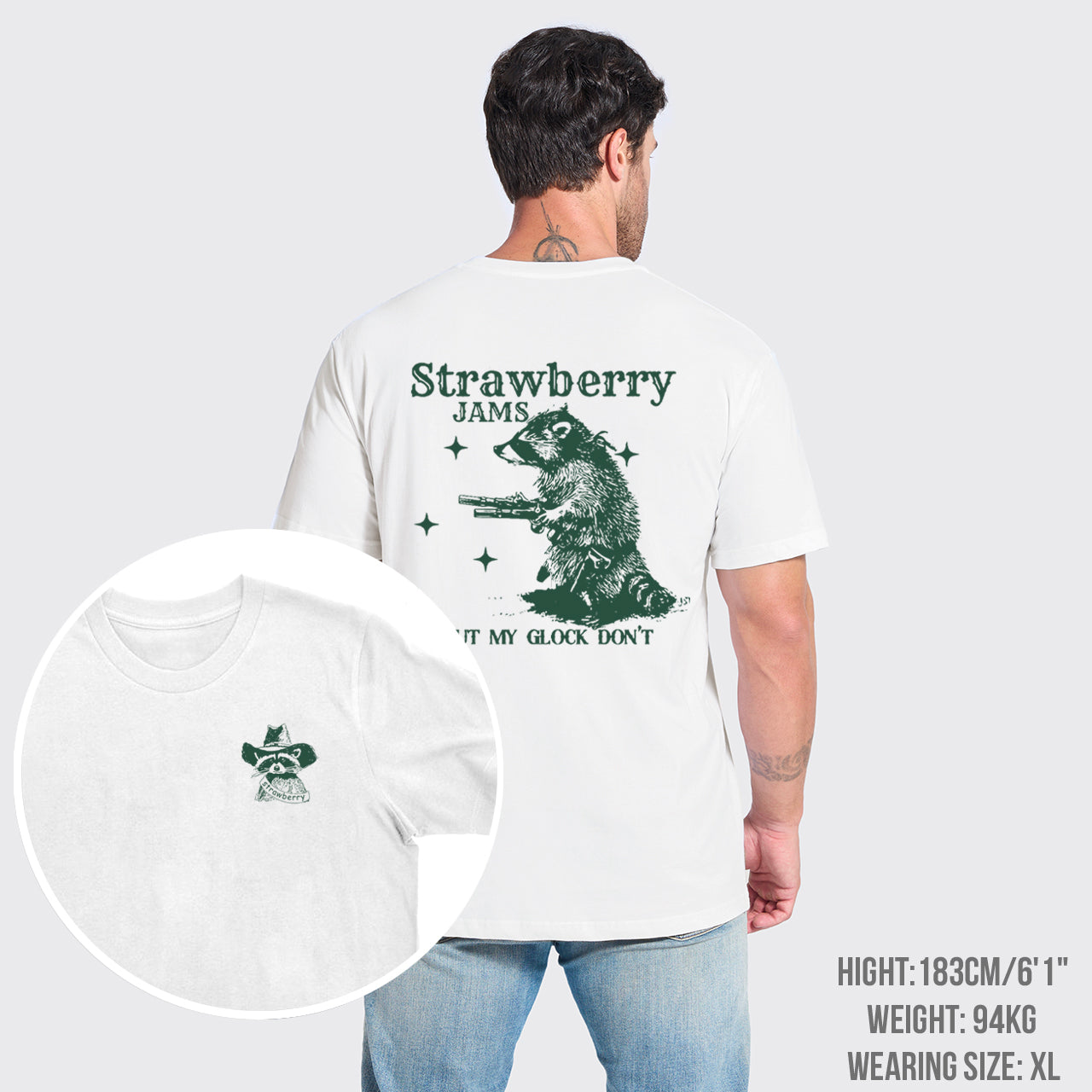Snarky Sayings-Strawberry Jams But My Glock Don't T-Shirts
