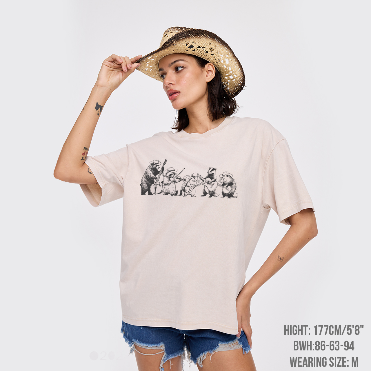 Funny Forest Animals Playing Instruments Garment-dye Tees