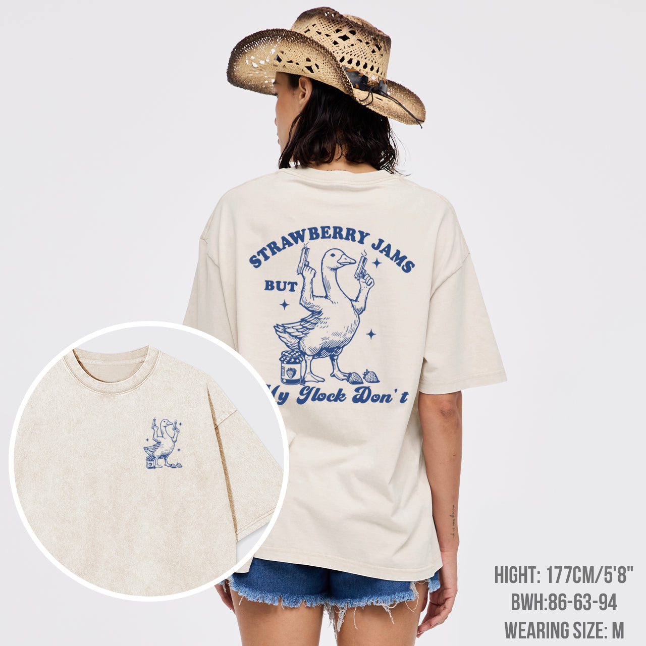 Goose-Strawberry Jams But My Glock Don' Garment-dye Tees