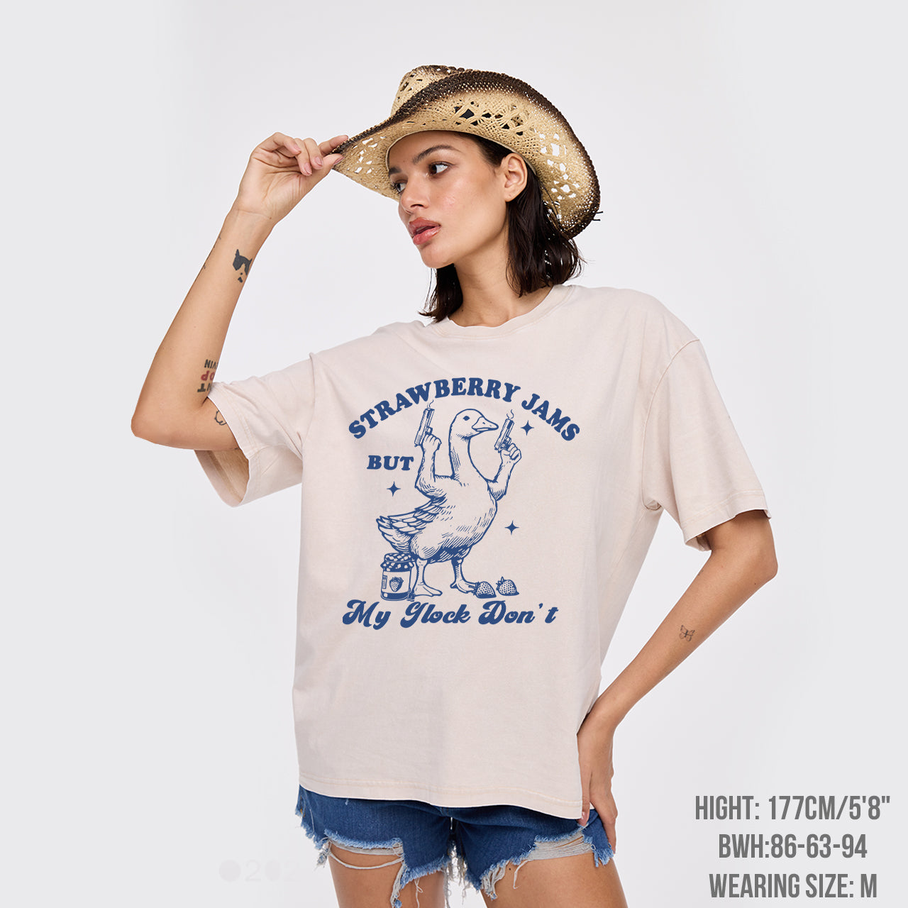 Silly Goose-Strawberry Jams But My Glock Don' Garment-dye Tees