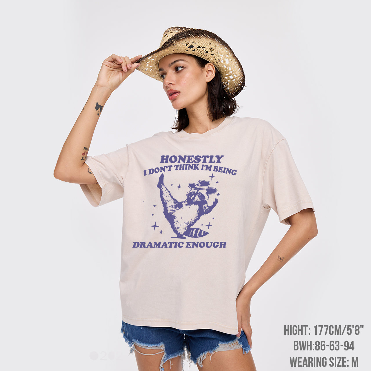 Funny Raccoon Honestly I Don't Think I'm Being Dramatic Enough Garment-dye Tees