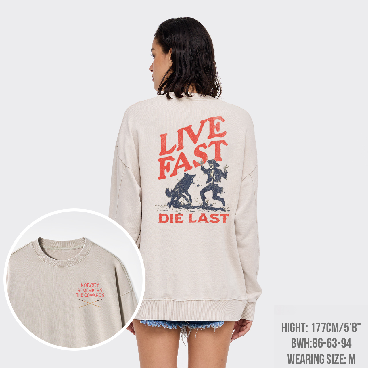 Live Fast Die Last Decoy Washed Sweatshirts
