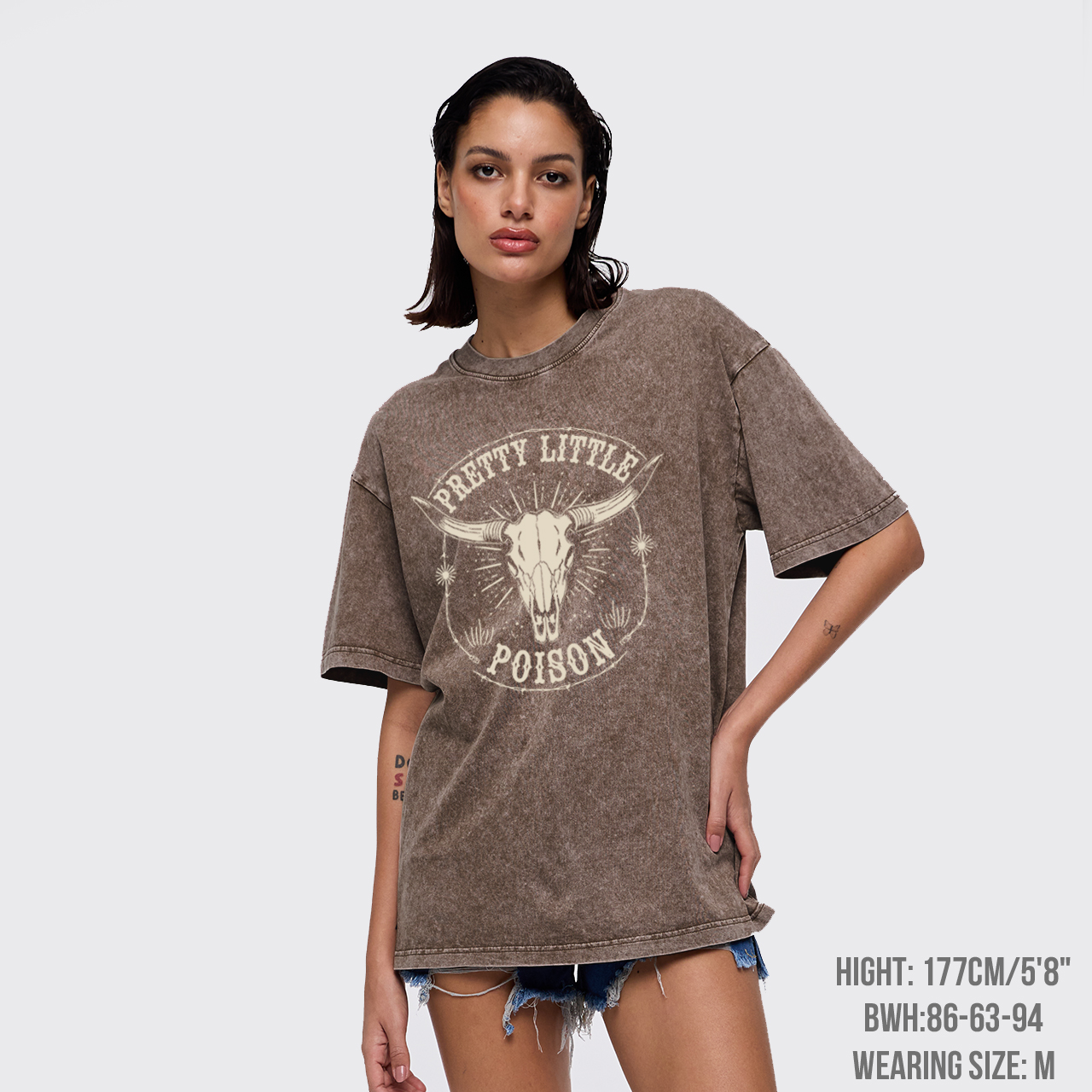 Country Rock Bull Skull Garment-dye Tees