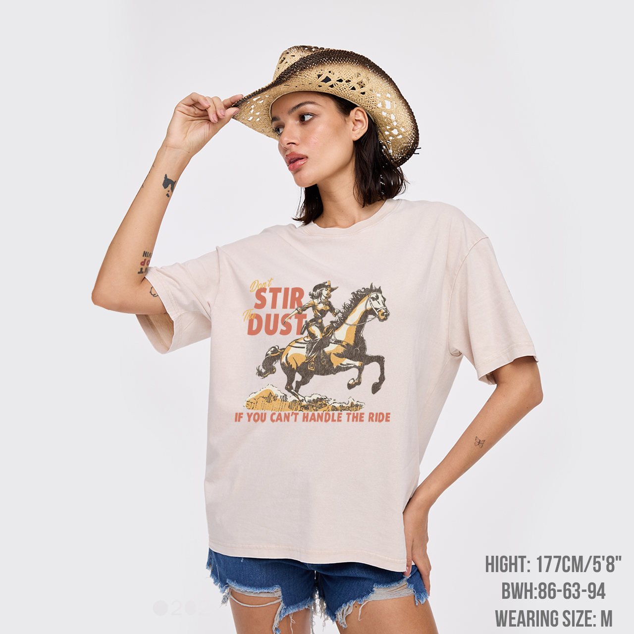 Don't Stir The Dust Vintage 50s Cowgirl Garment-dye Tees