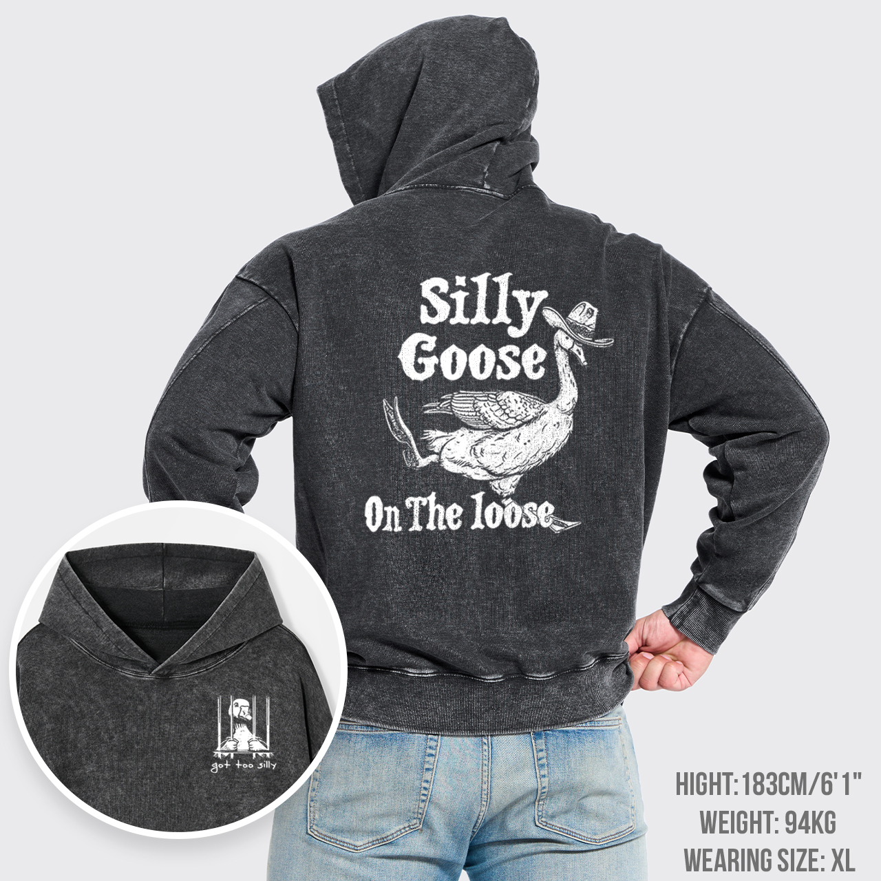 Silly Goose On The Lose Garment-Dye Hoodies