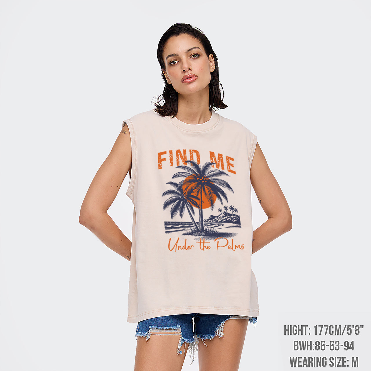 Beach Summer Tropical Washed Tanks