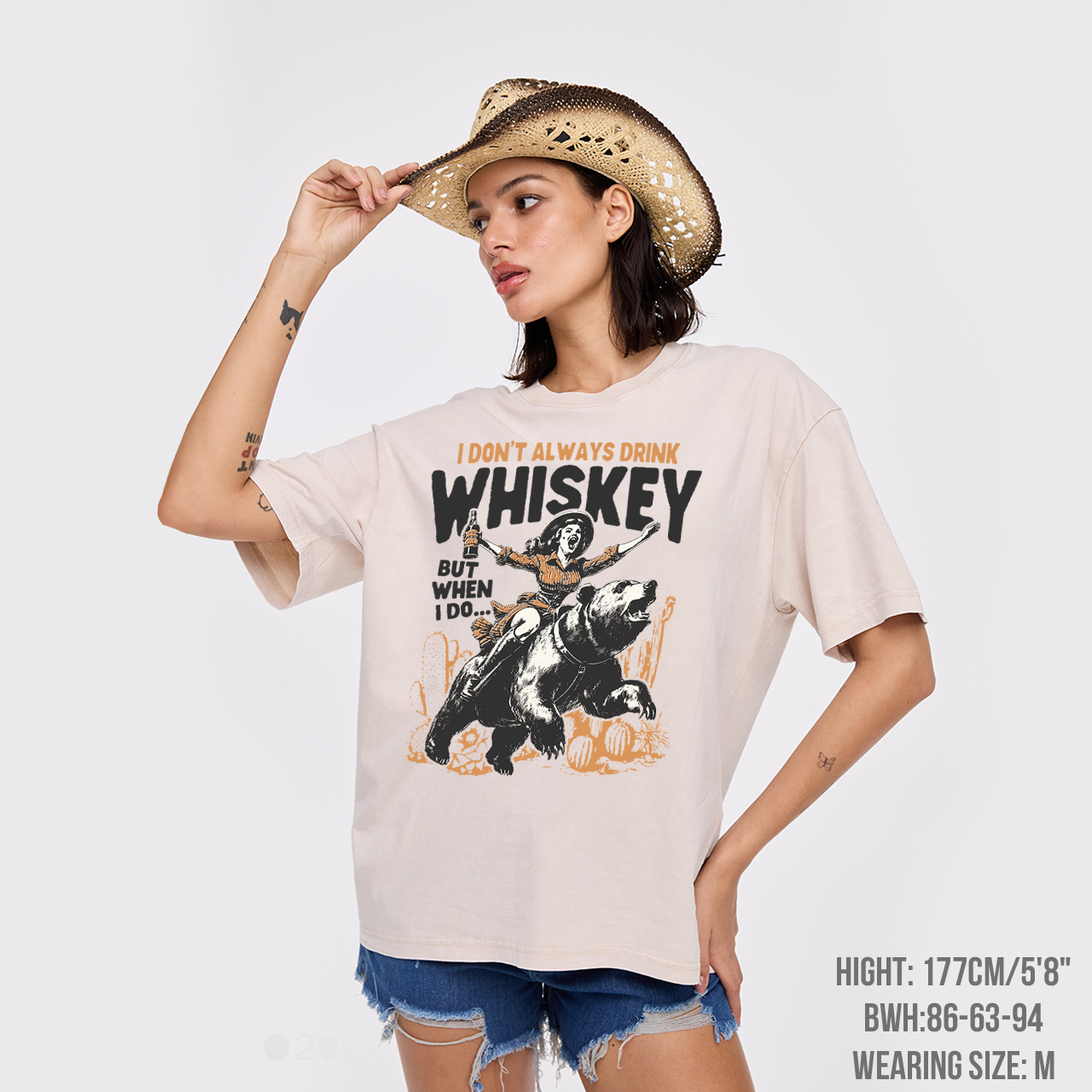 Funny Western Girl Whiskey Garment-dye Tees