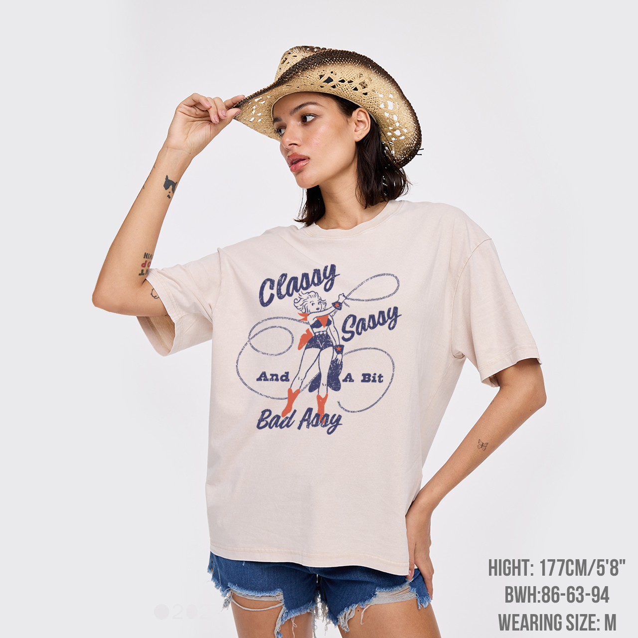 Vintage 50s Classy Sassy Bad Cowgirl Garment-dye Tees