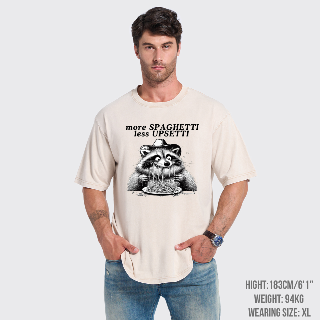 More Spaghetti Less Upsetti Garment-dye Tees