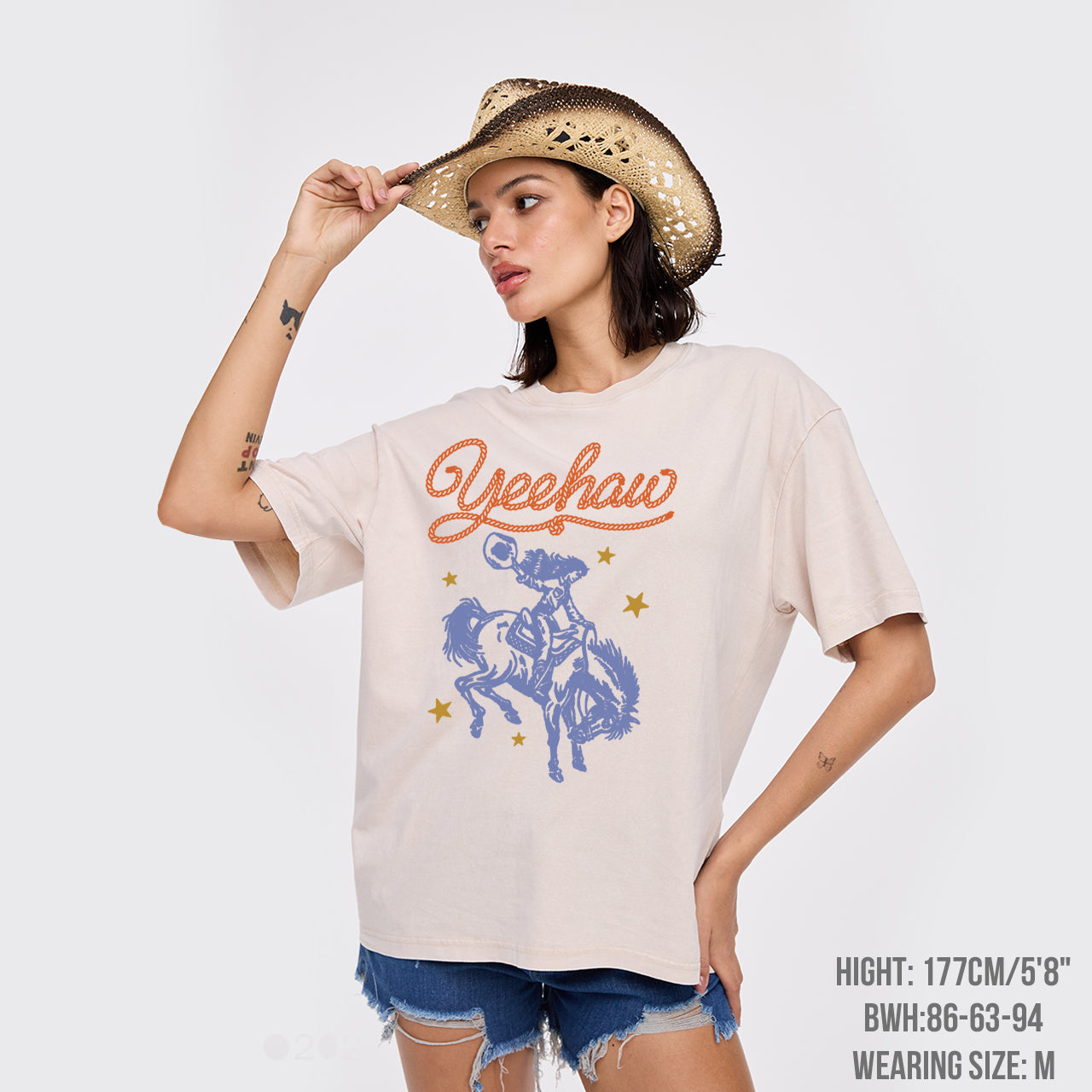 Yeehaw Cowgirl Garment-dye Tees