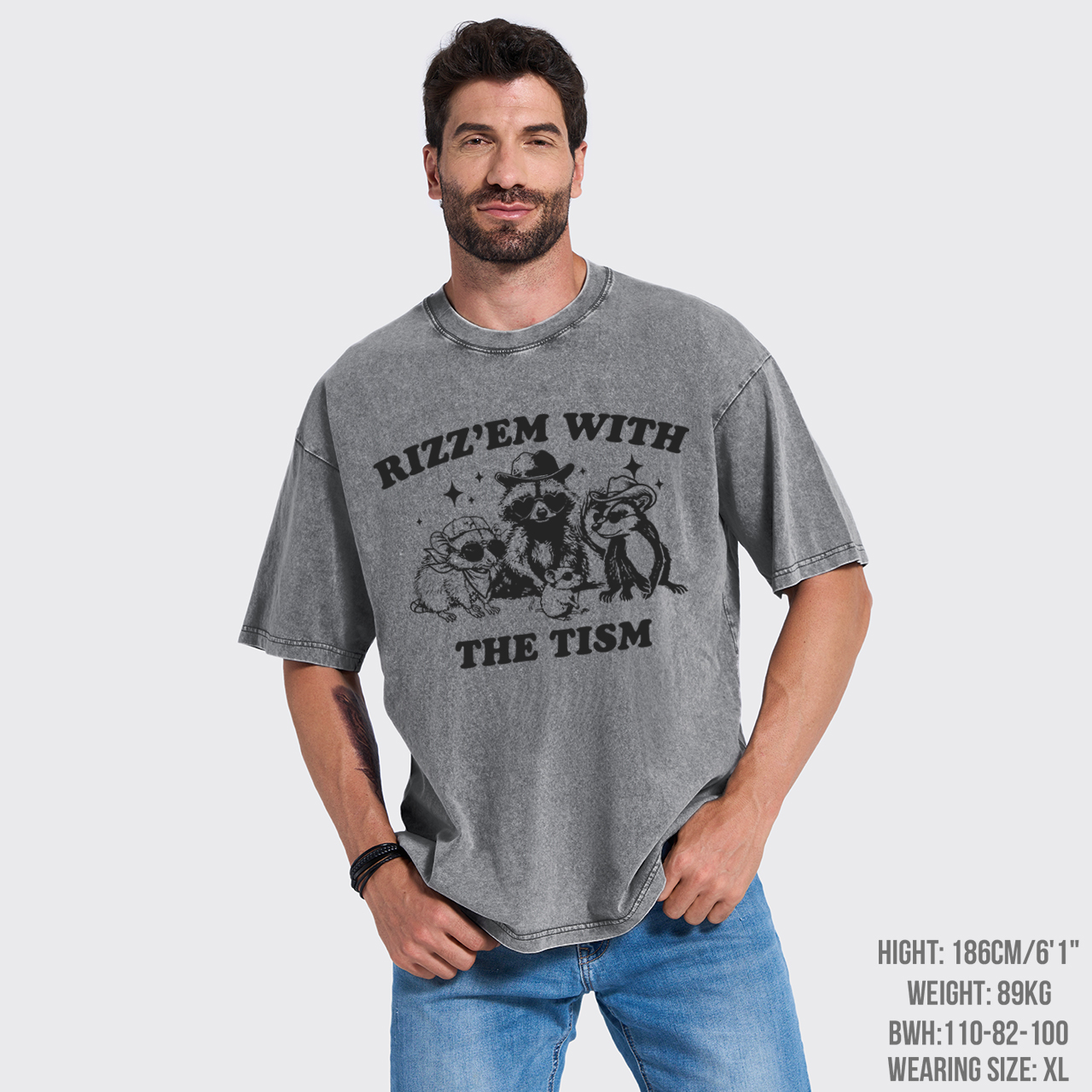 Rizz Em With The Tism Vintage Garment-dye Tees