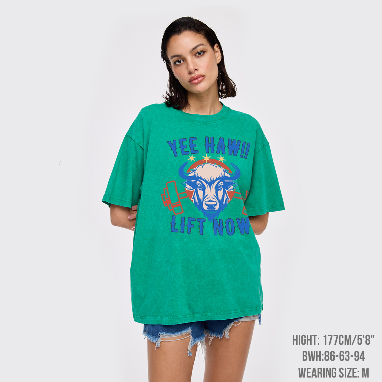 Yee Haw Lift Now Cowboy Gym Garment-dye Tees