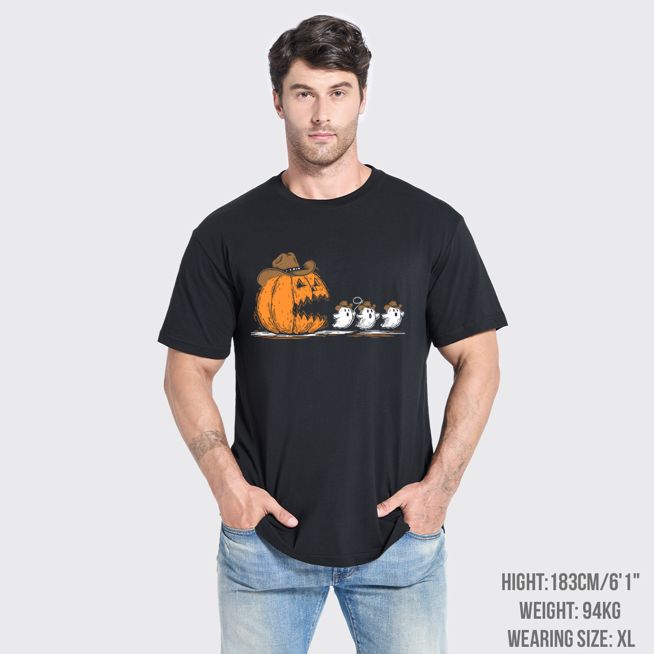 Spooky Halloween Pumpkin Chasing Ghost T-Shirts