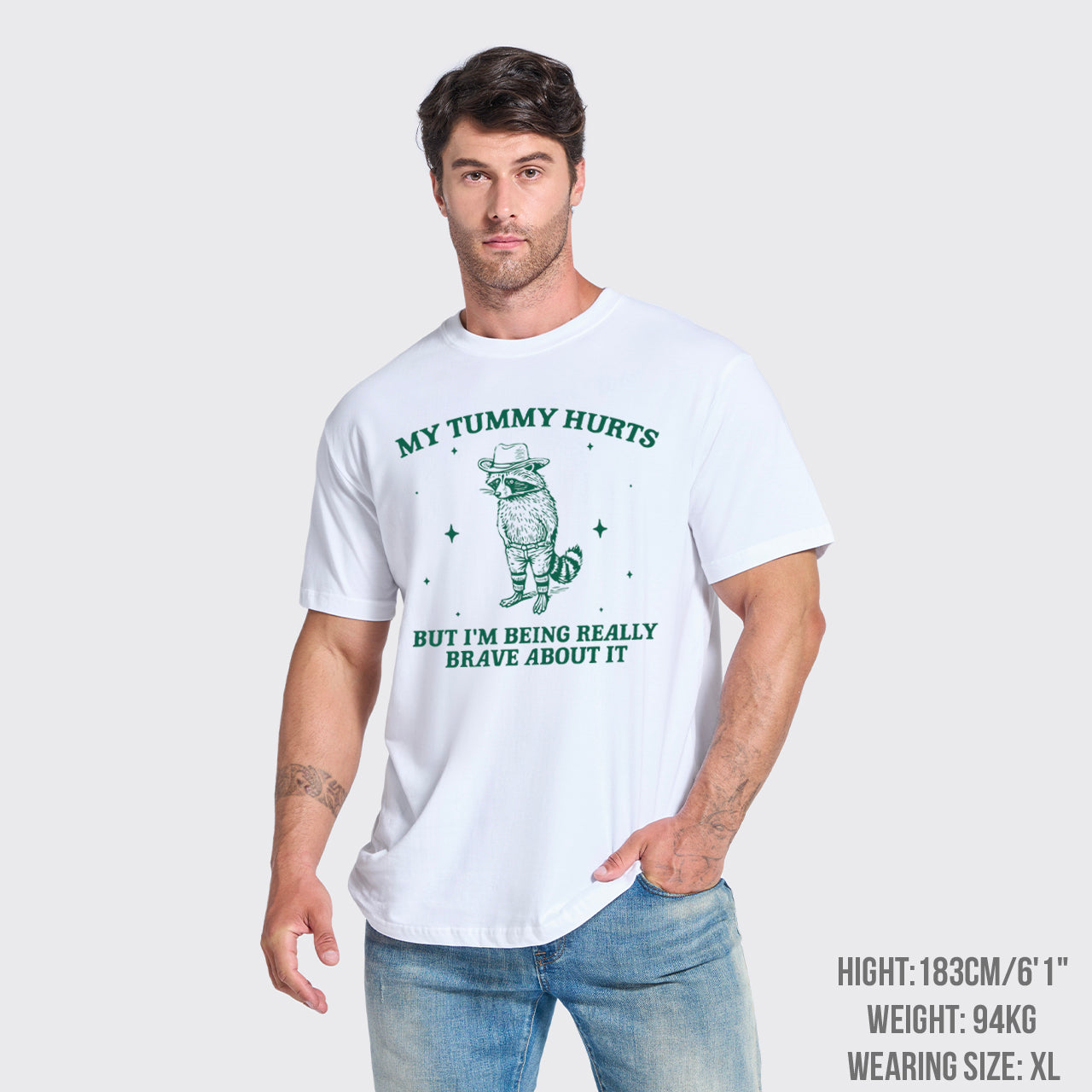 Funny Raccoon-My Tummy Hurts T-Shirts
