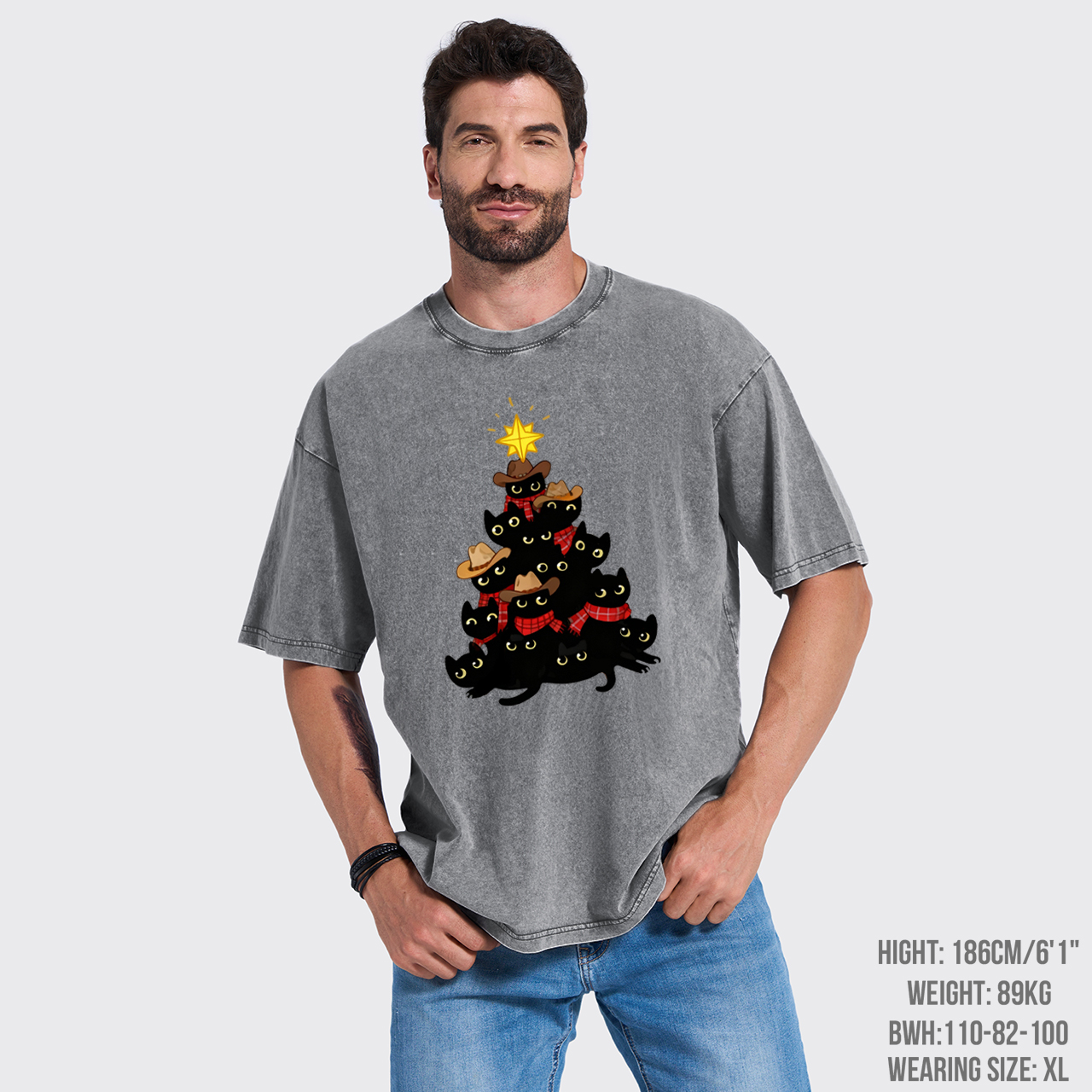 Meowy Christmas Garment-dye Tees