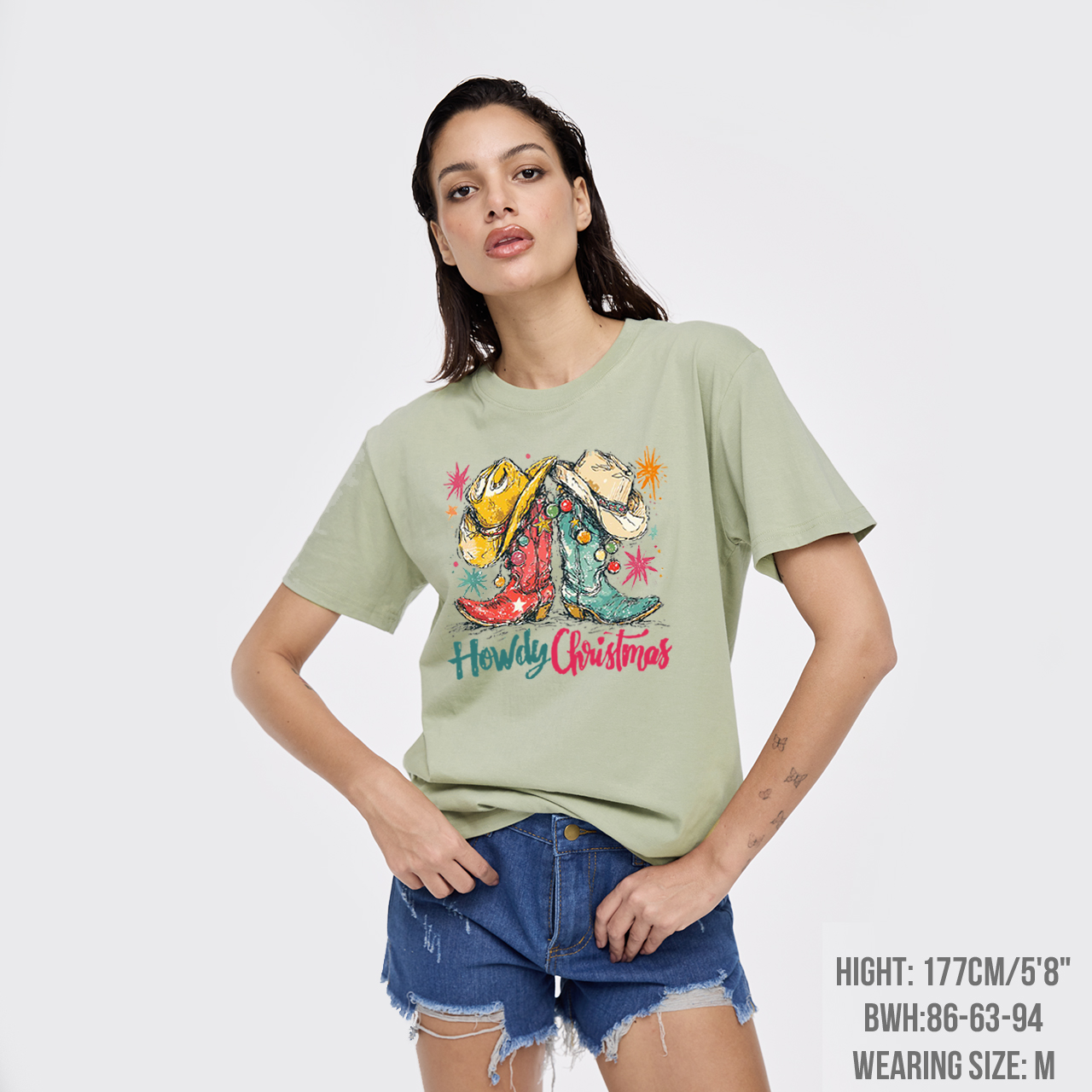 Howdy Christmas Western Cowboy Boot T-Shirts